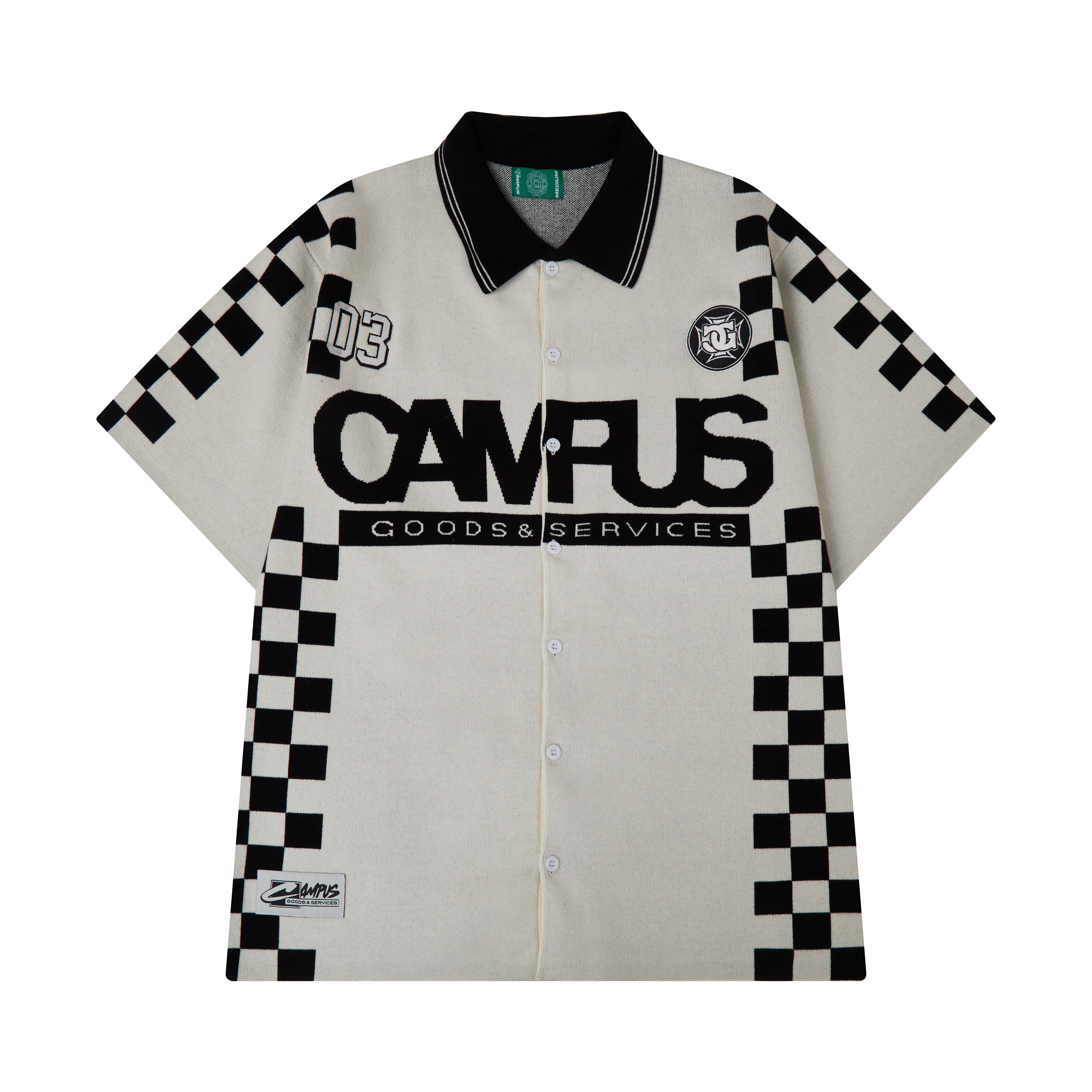 Checkered Jacquard Shirt - Cream