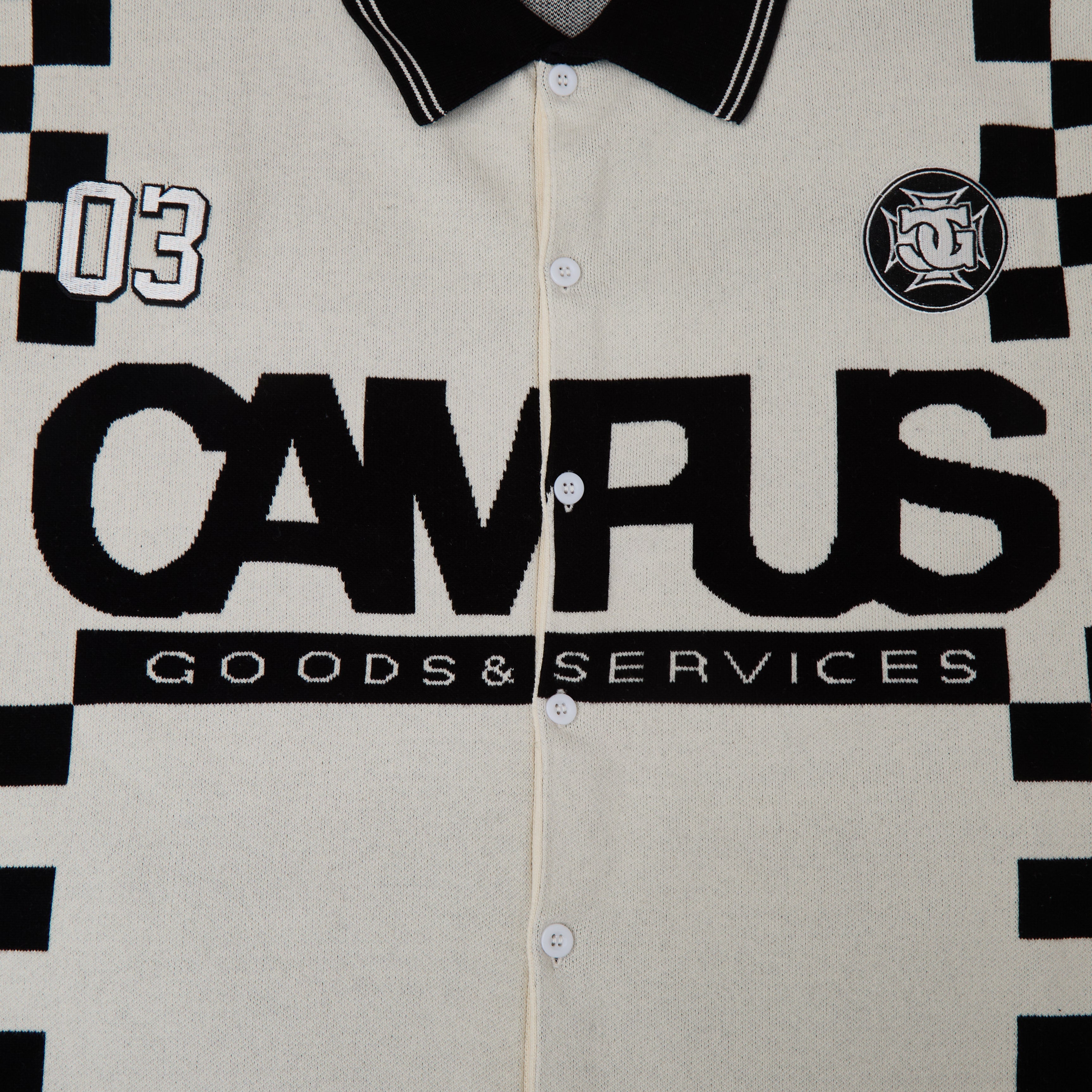 Checkered Jacquard Shirt - Cream
