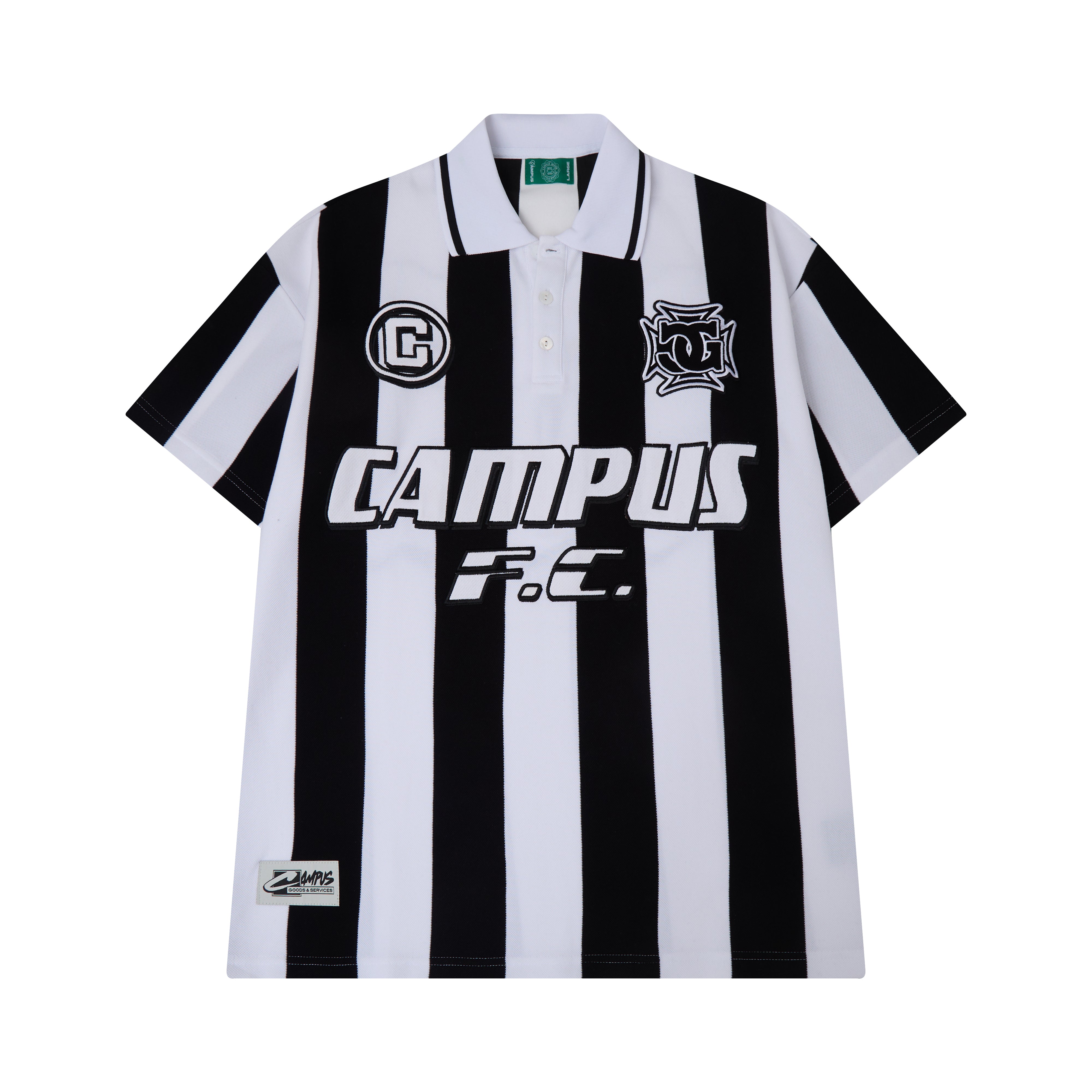 Striped SS Polo - Black