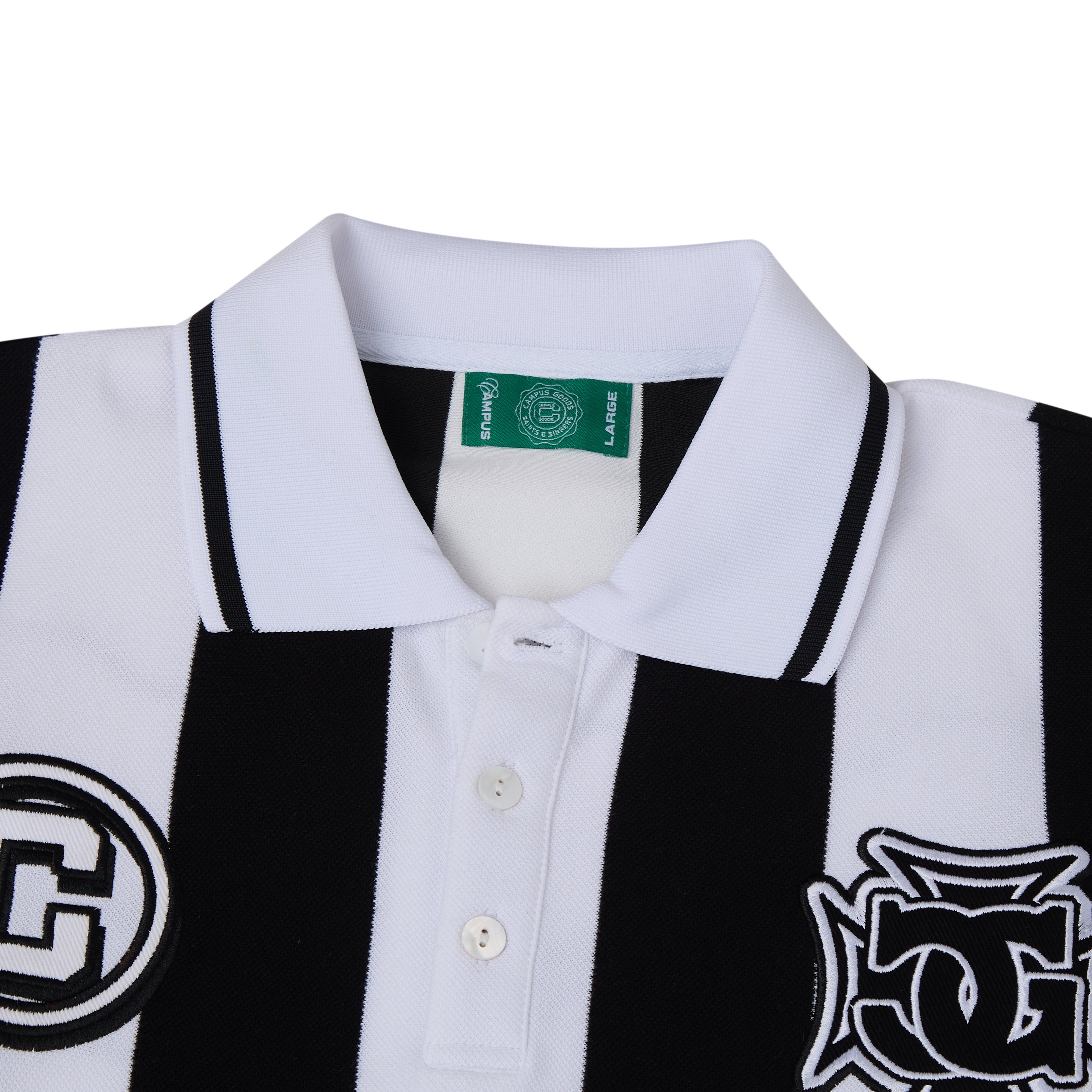 Striped SS Polo - Black