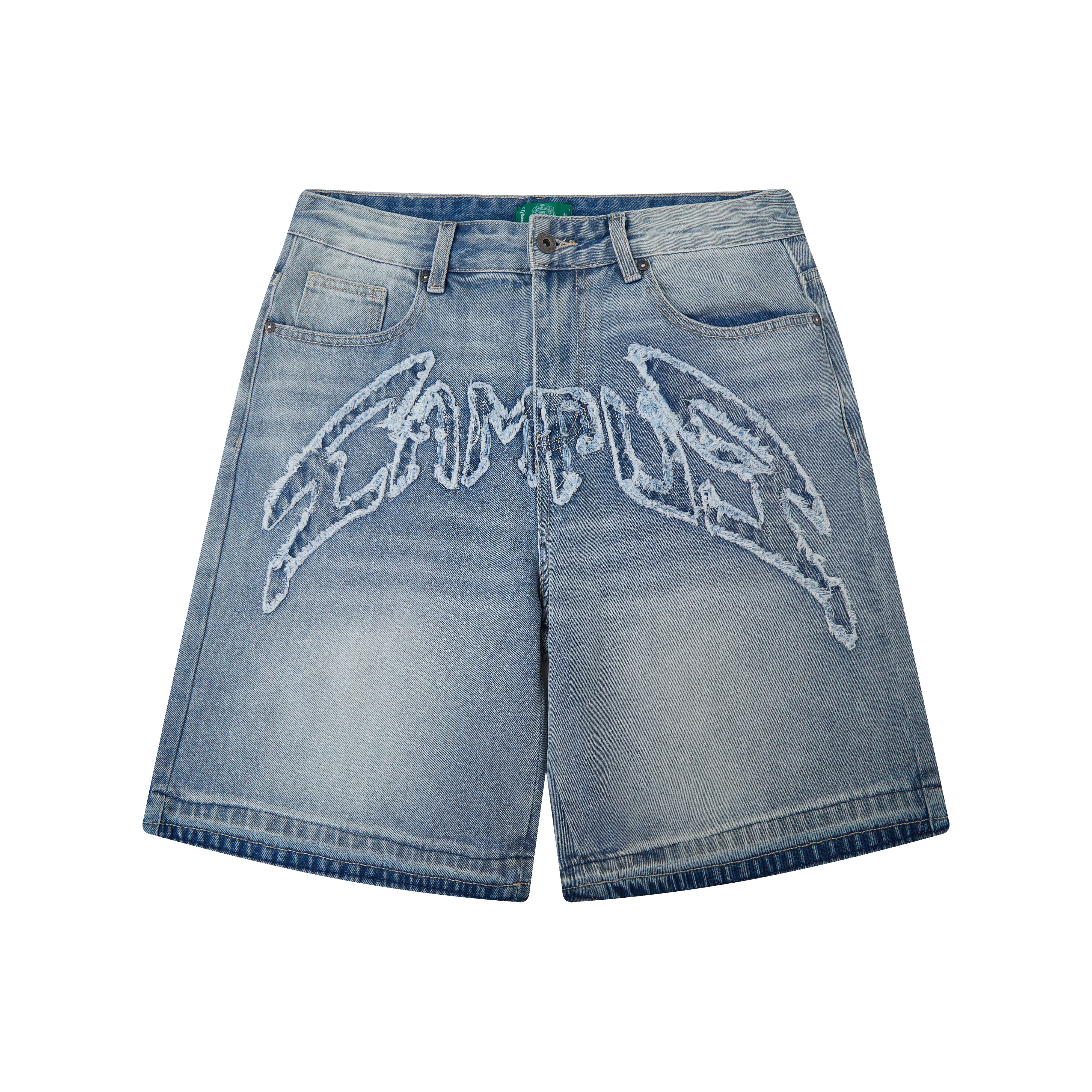 Applique Denim Short - Blue