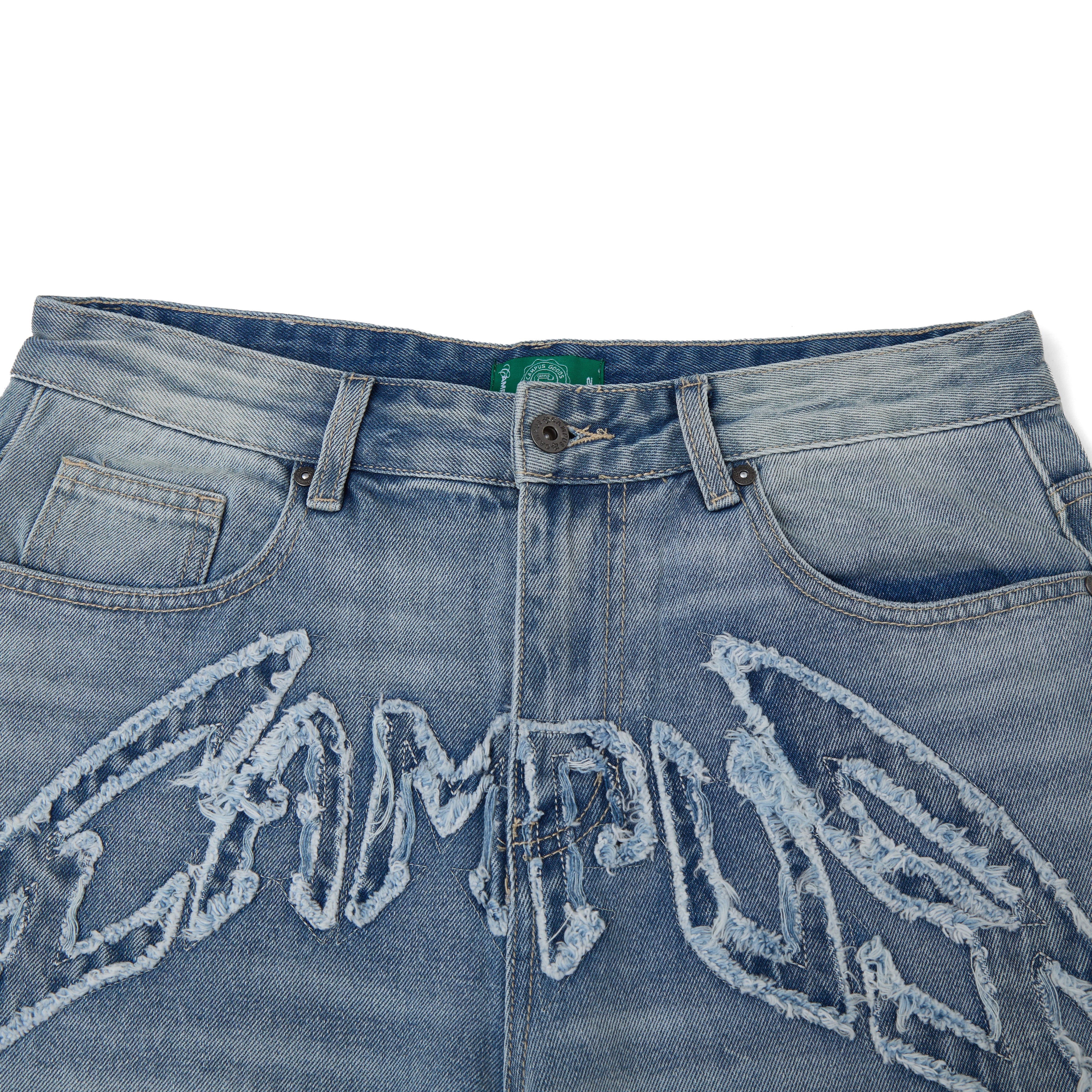 Applique Denim Short - Blue