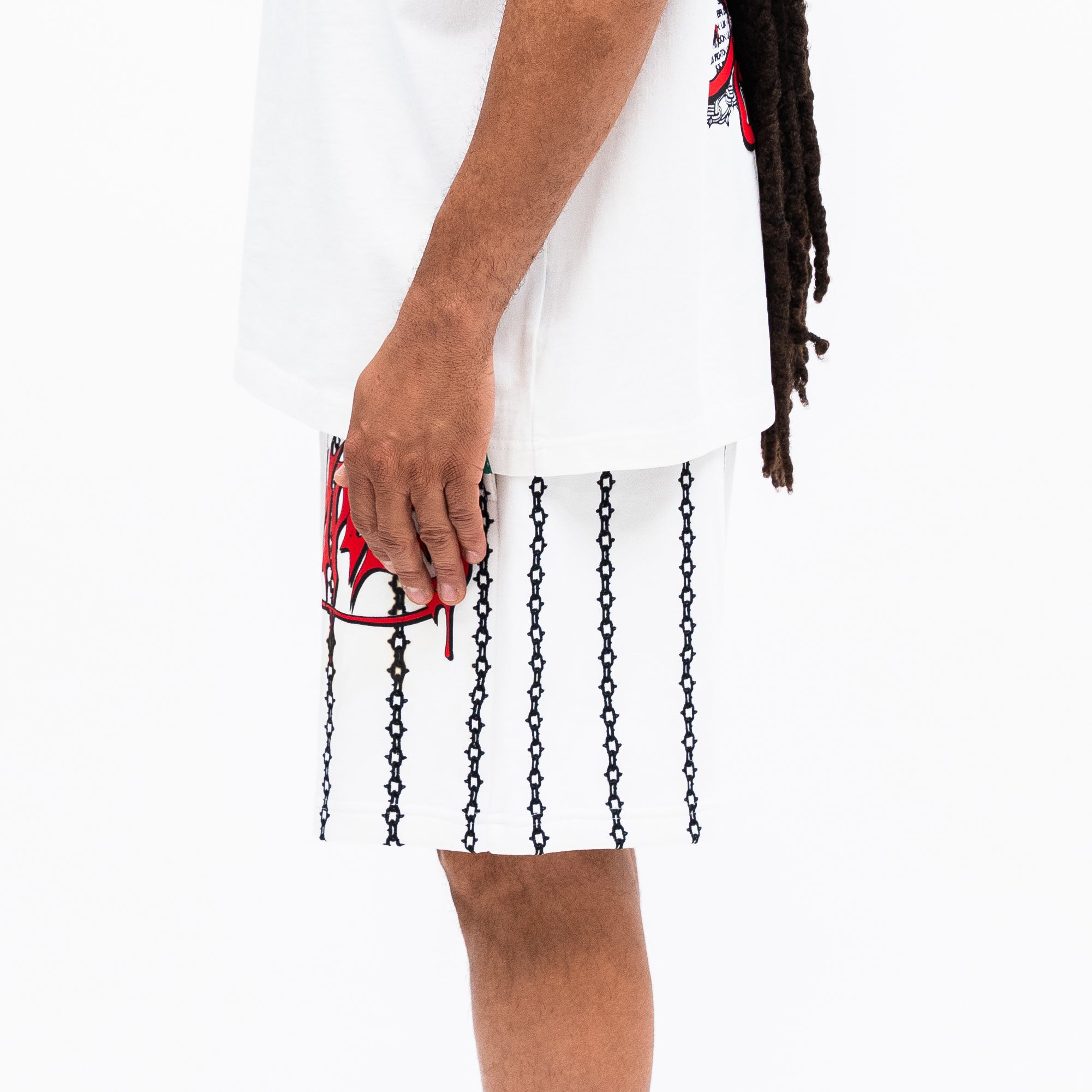 Chainstripe Embroidered Shorts