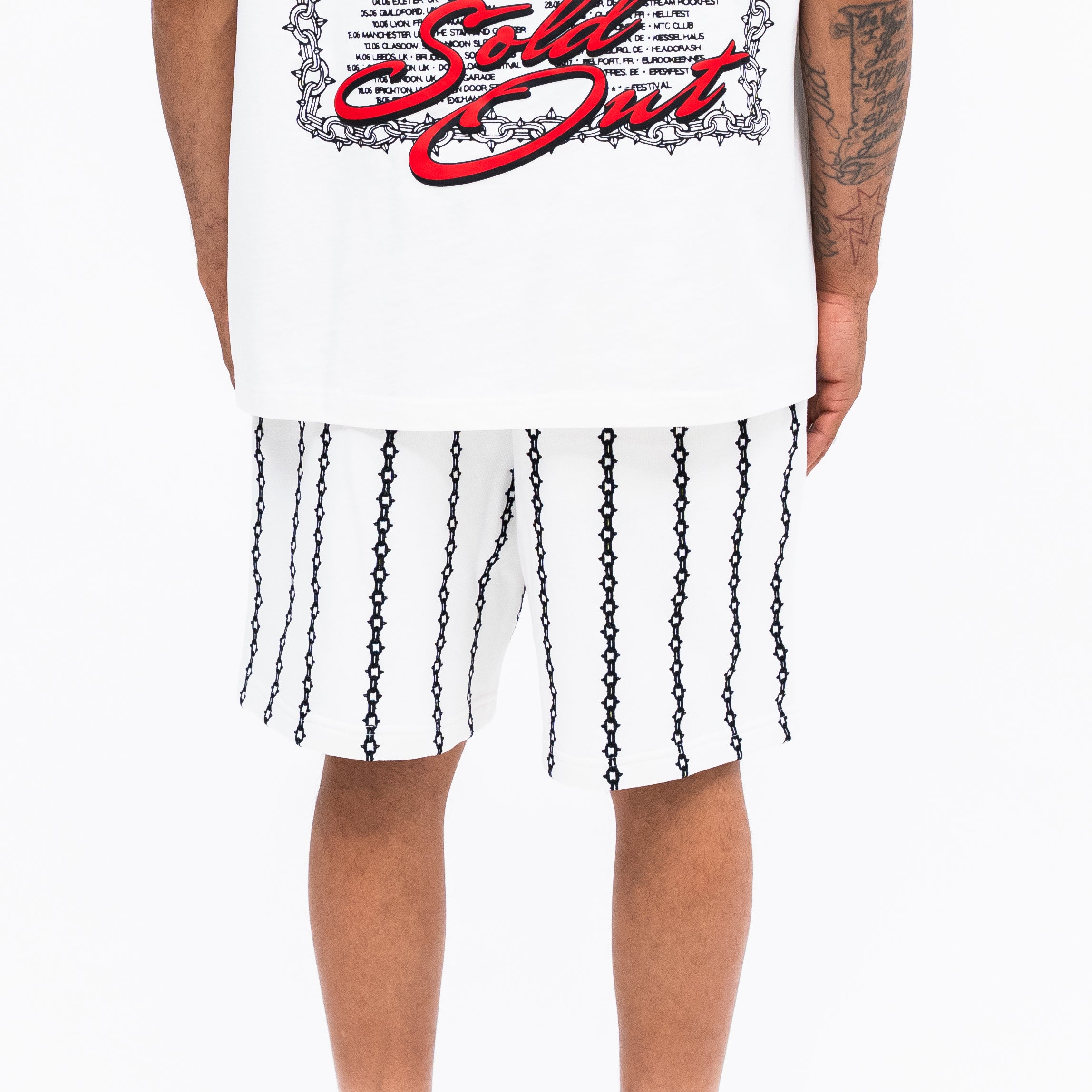 Chainstripe Embroidered Shorts