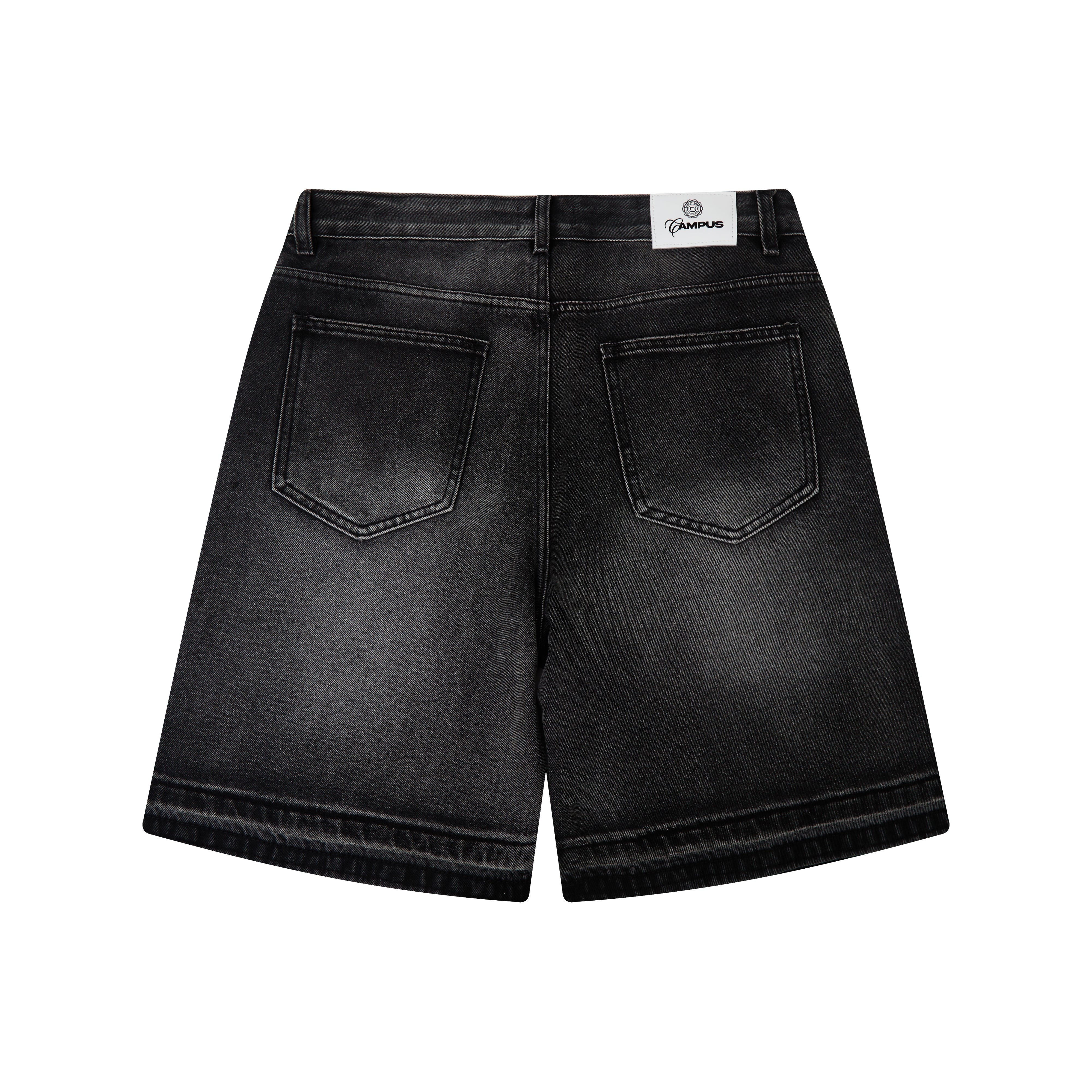 Applique Denim Short - Black