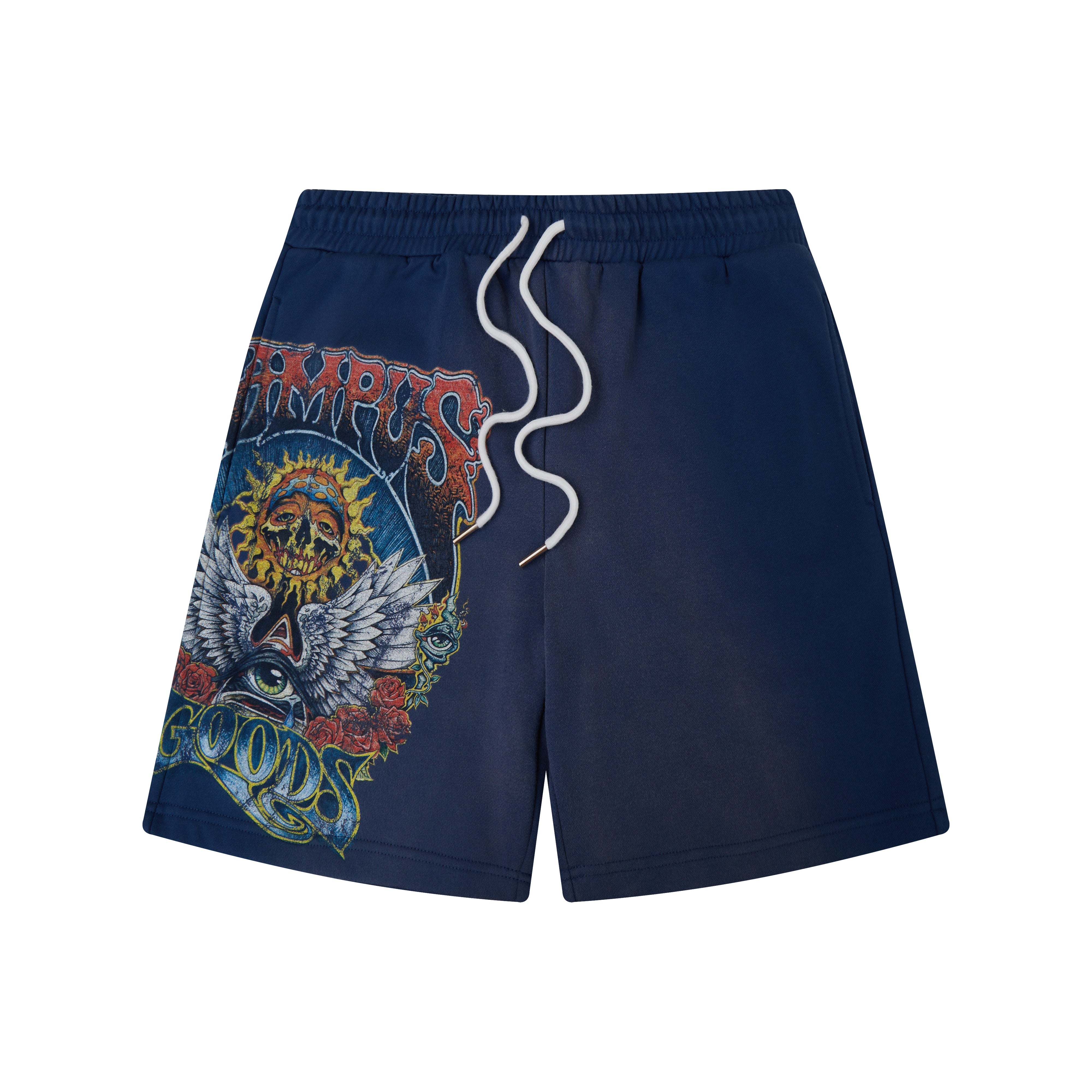 Psychedelic Terry Shorts - Sun Fade Blue