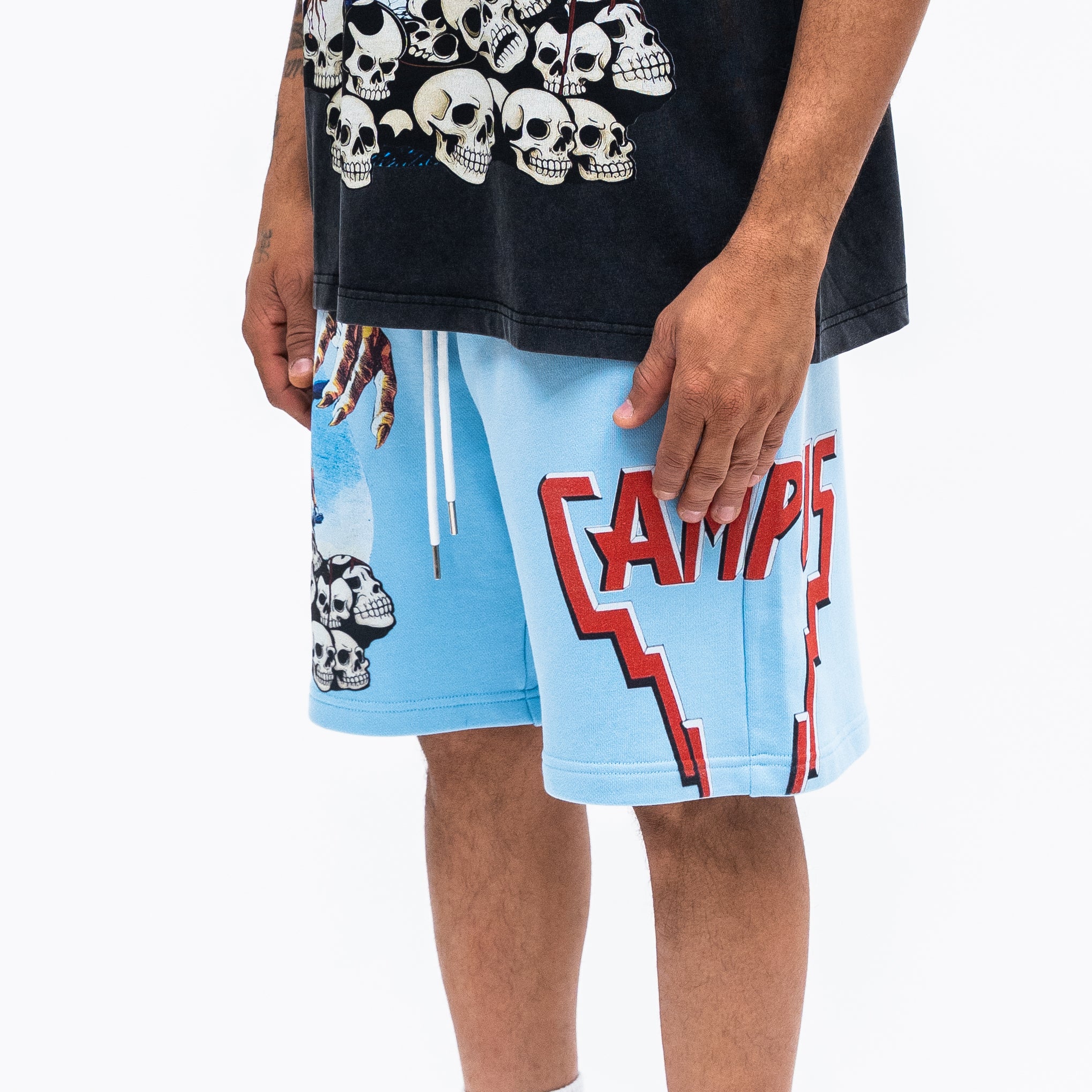 Bone Collector Sweat Shorts - Blue