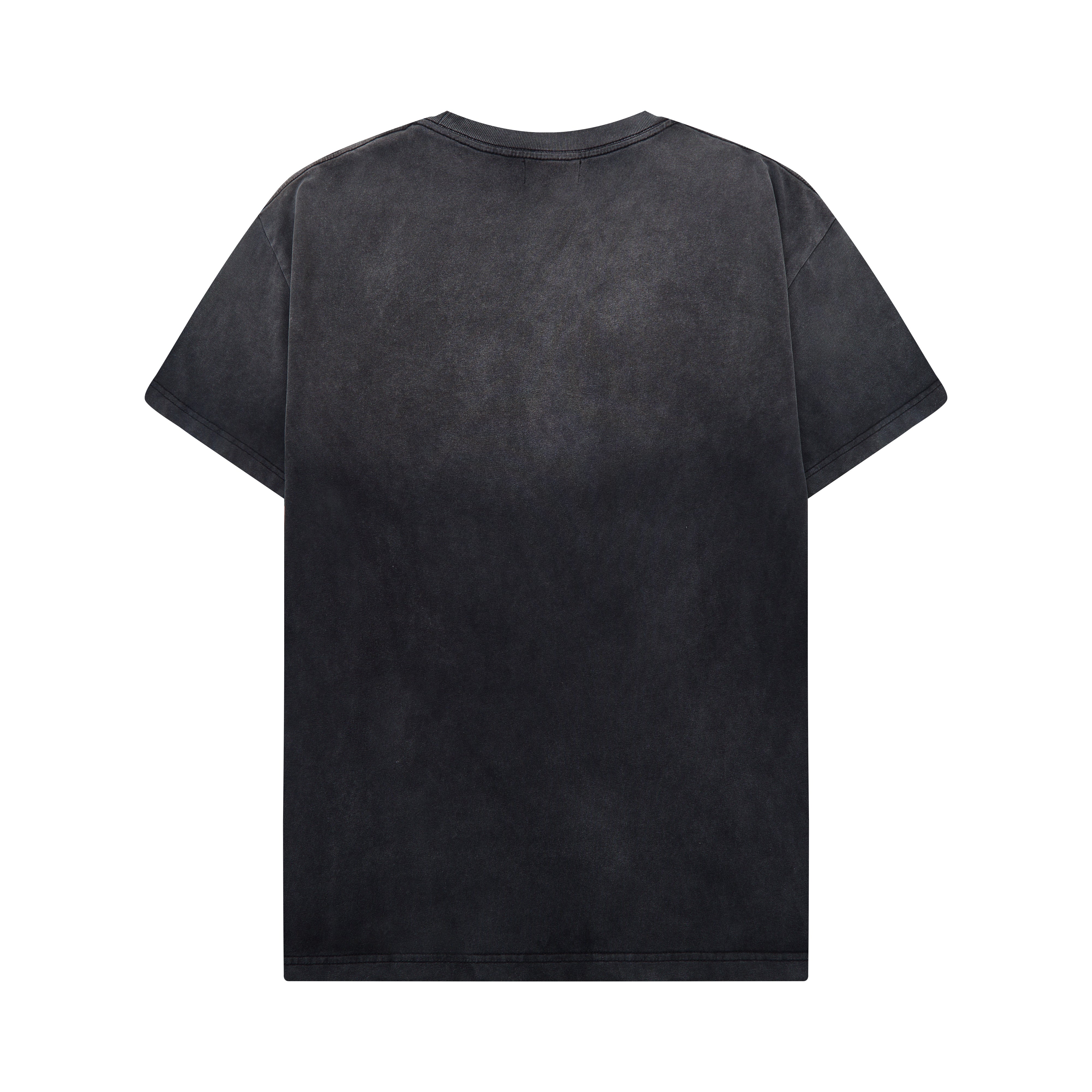 Black t-shirt on a white background