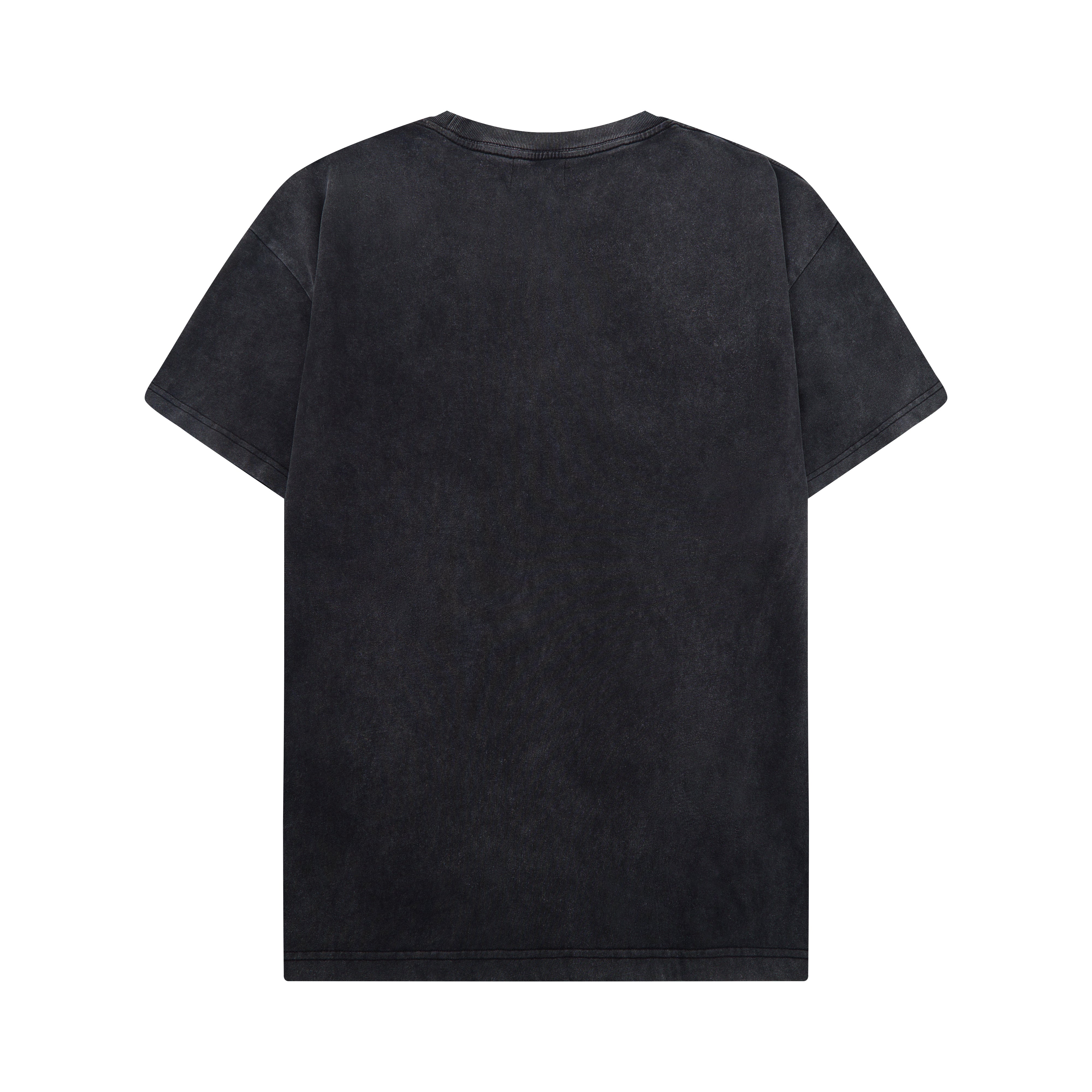 Black t-shirt on a white background
