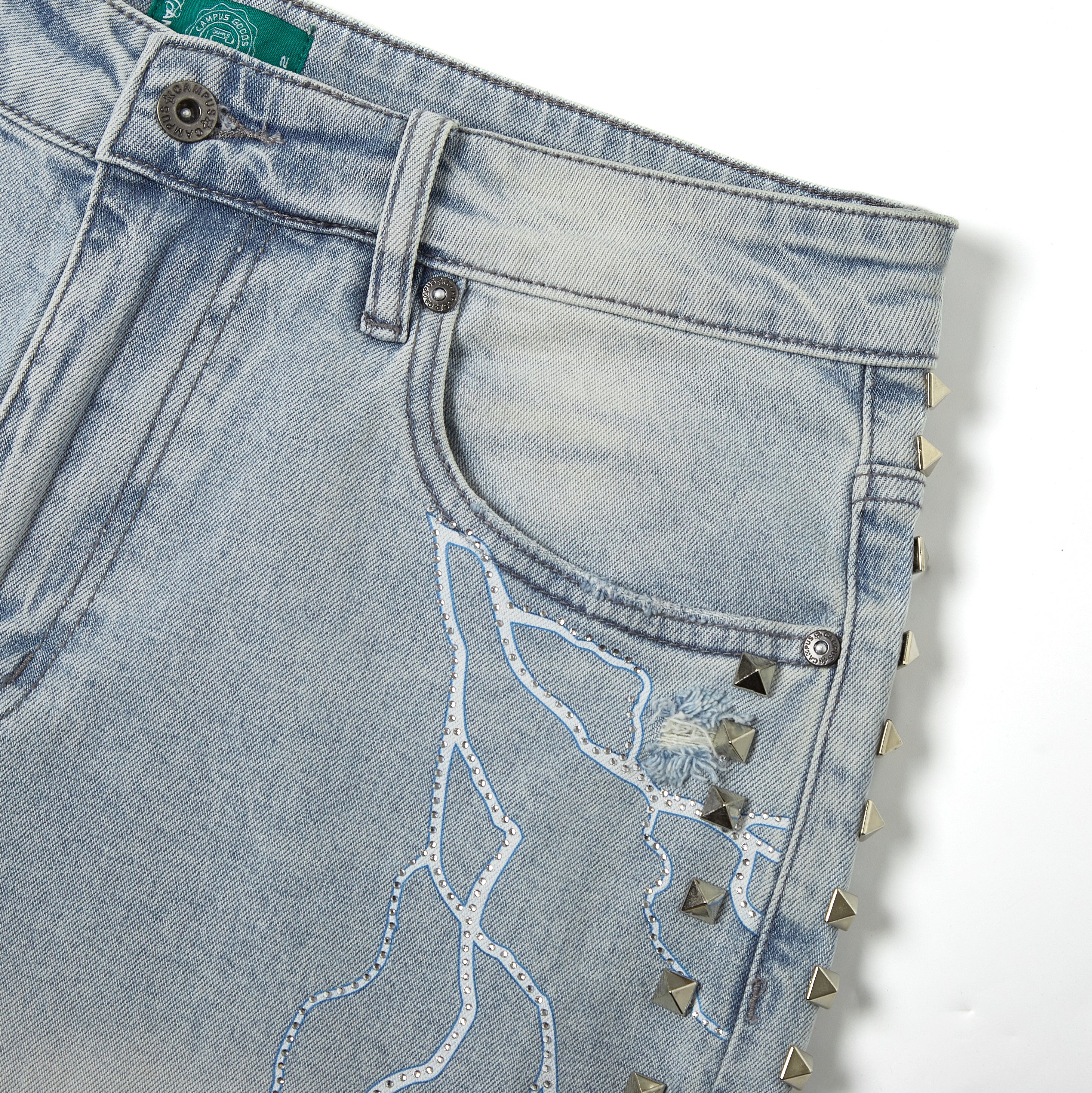 Electric Storm Jorts (Blue Wash)