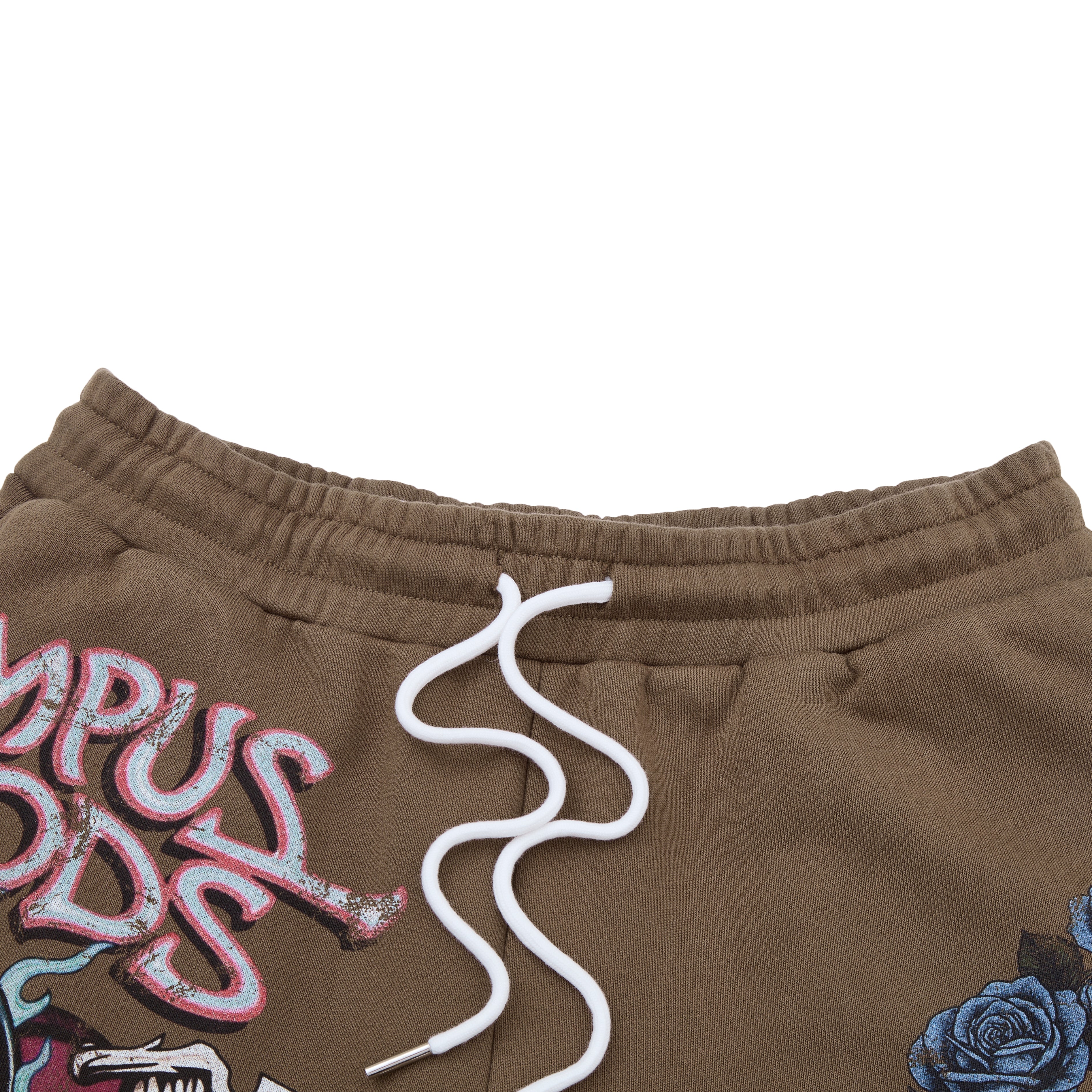 Burning Heart Sweat Shorts - Brown