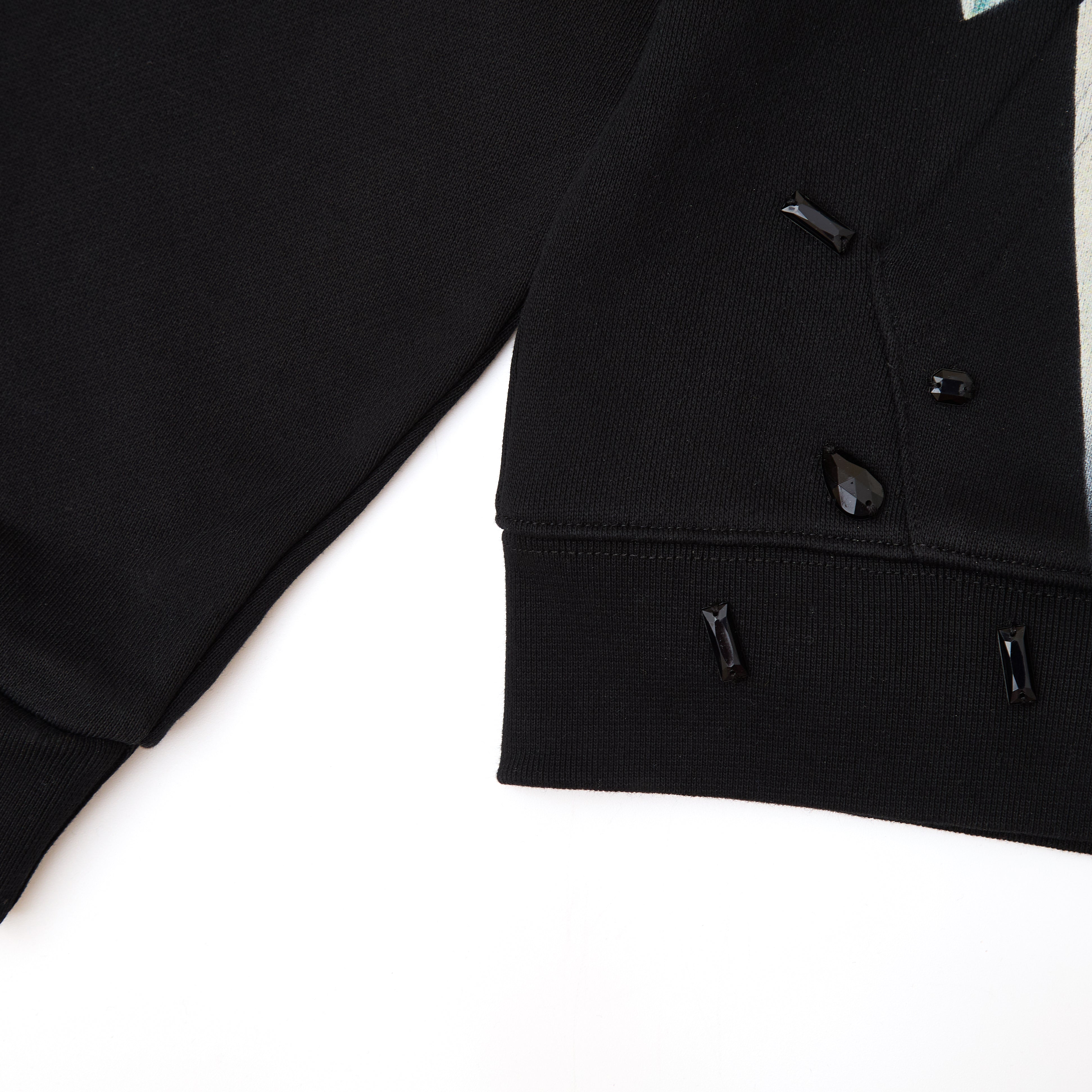 Crystal Mind Zip-Up Hoodie - Black