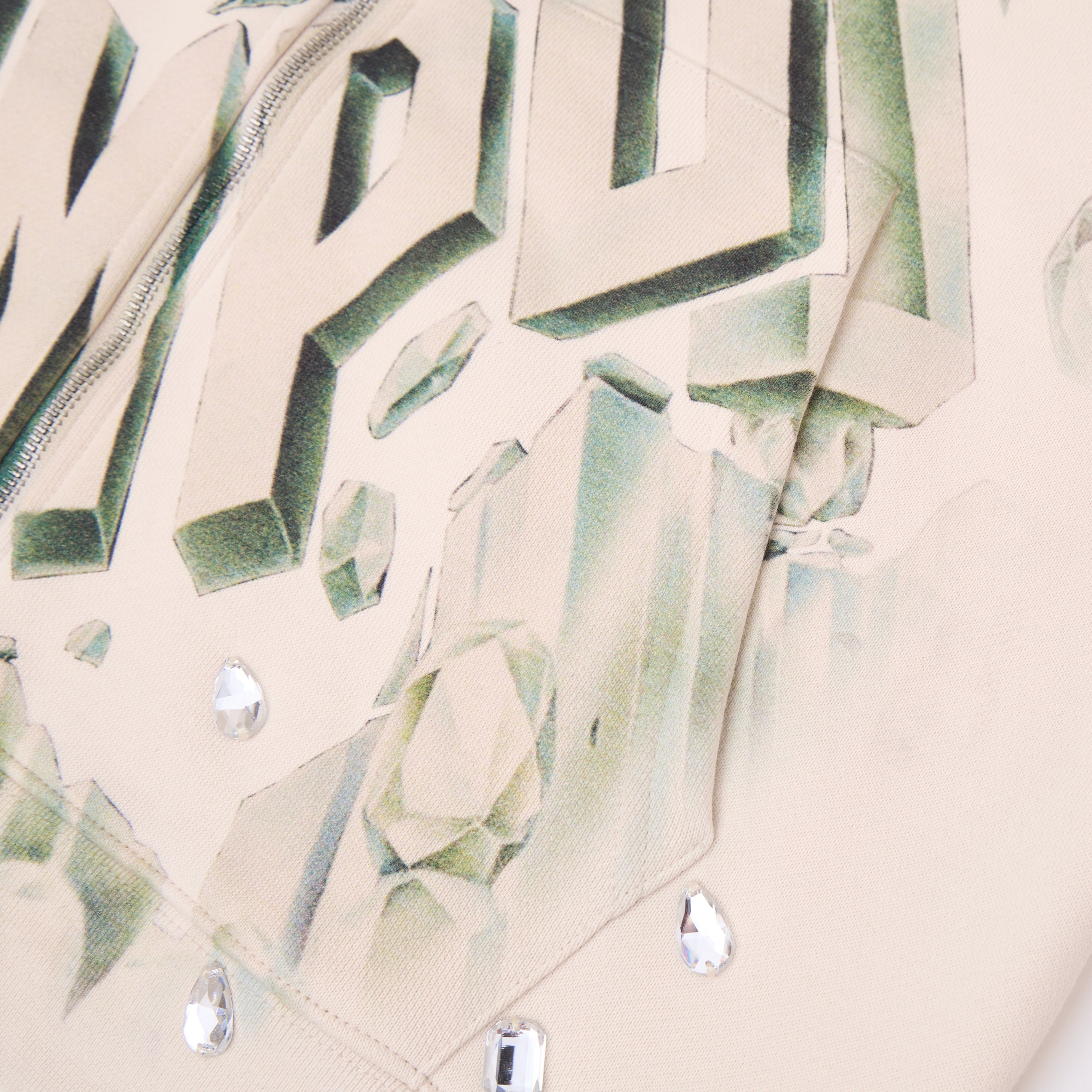 Crystal Mind Zip-Up Hoodie - Cream