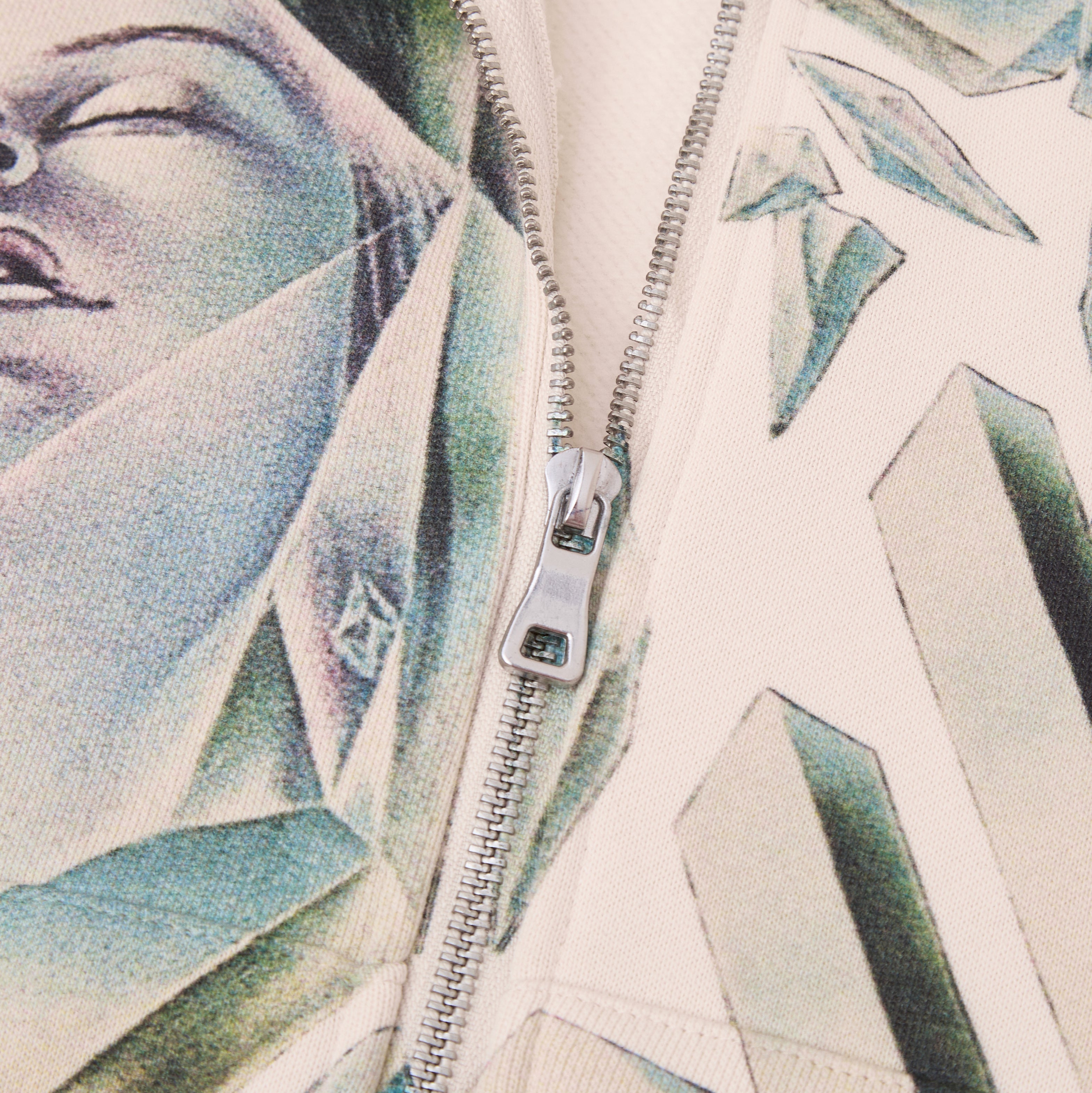 Crystal Mind Zip-Up Hoodie - Cream