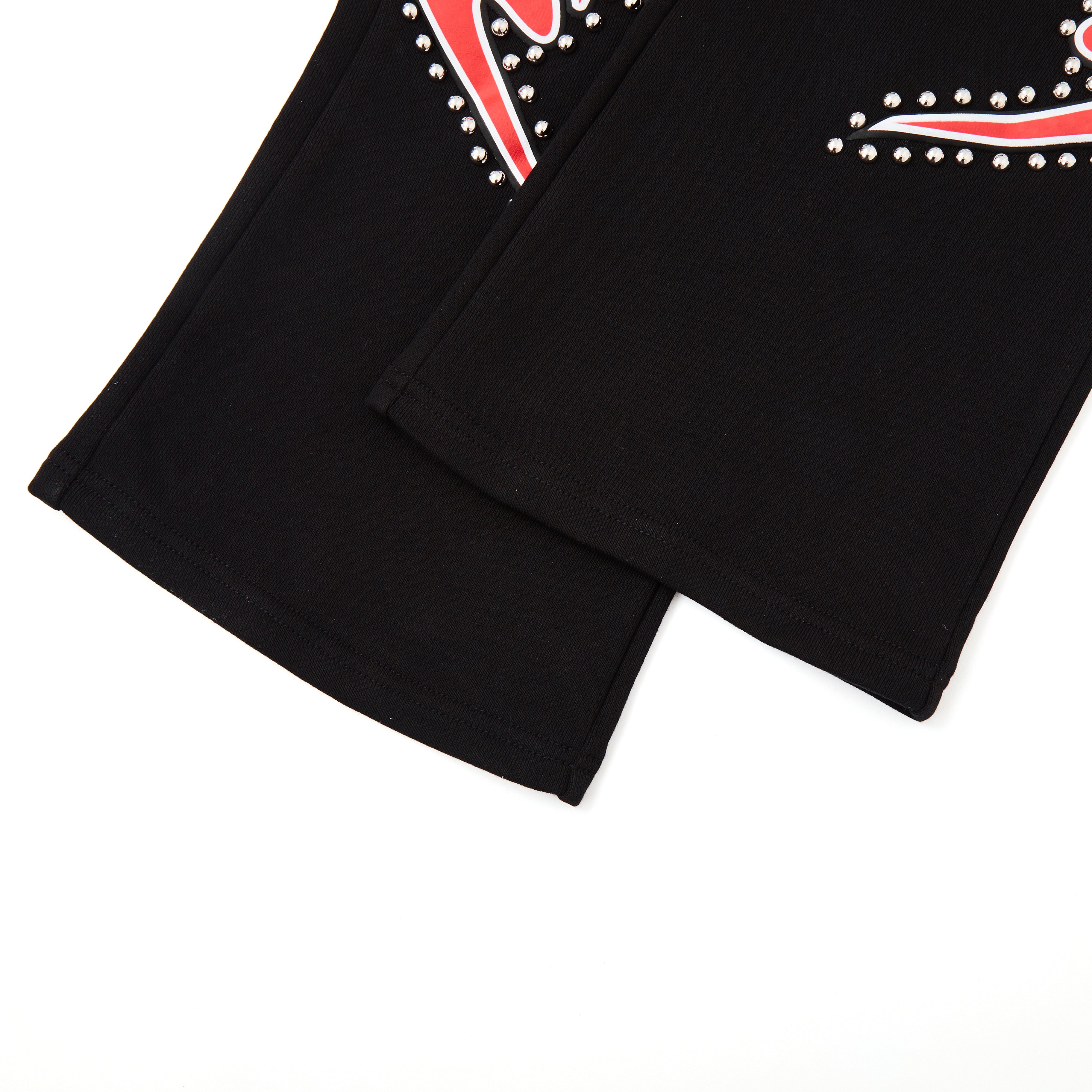 Misfit Studded Terry Flare Sweatpants (Black)