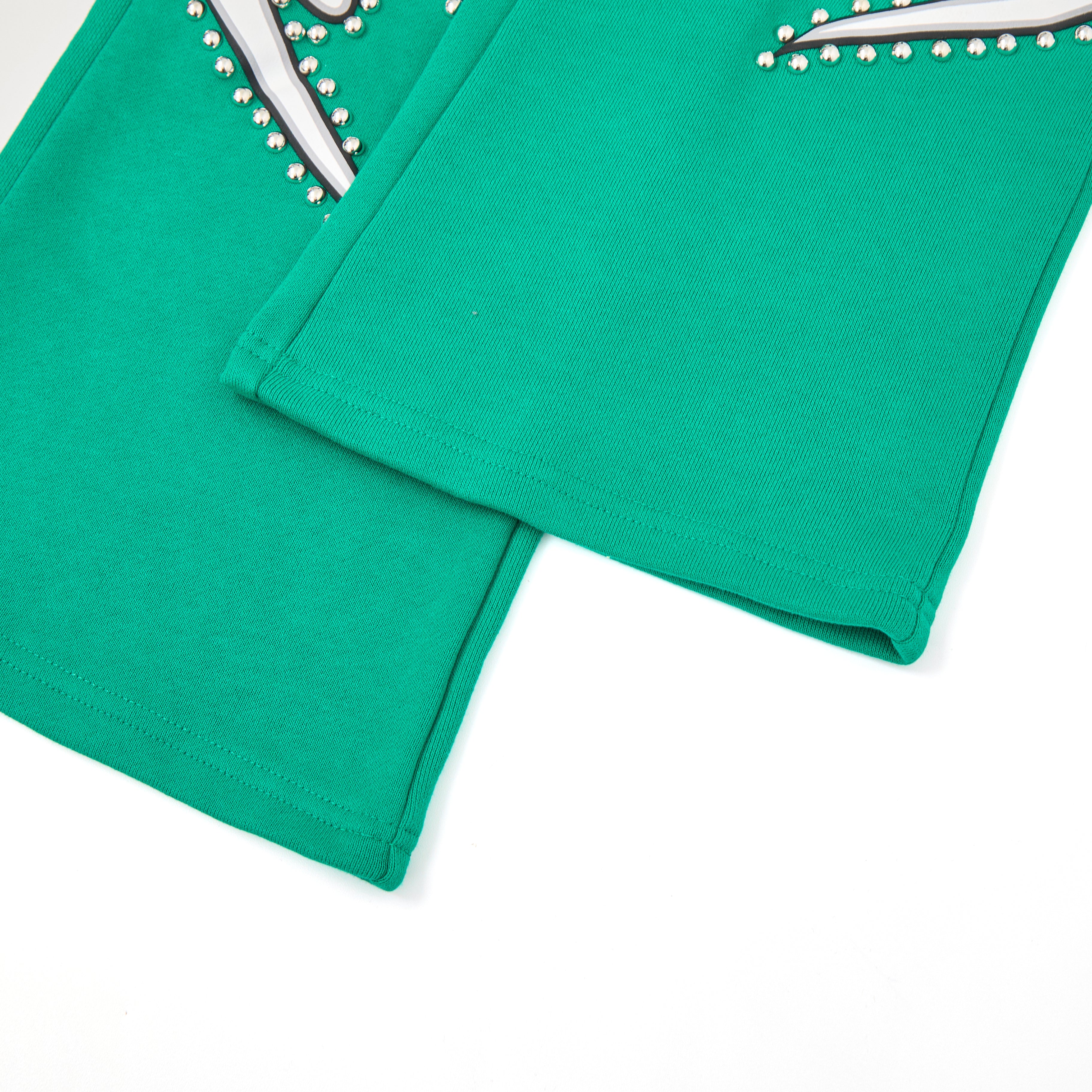 Misfit Studded Terry Flare Sweatpants (Green)