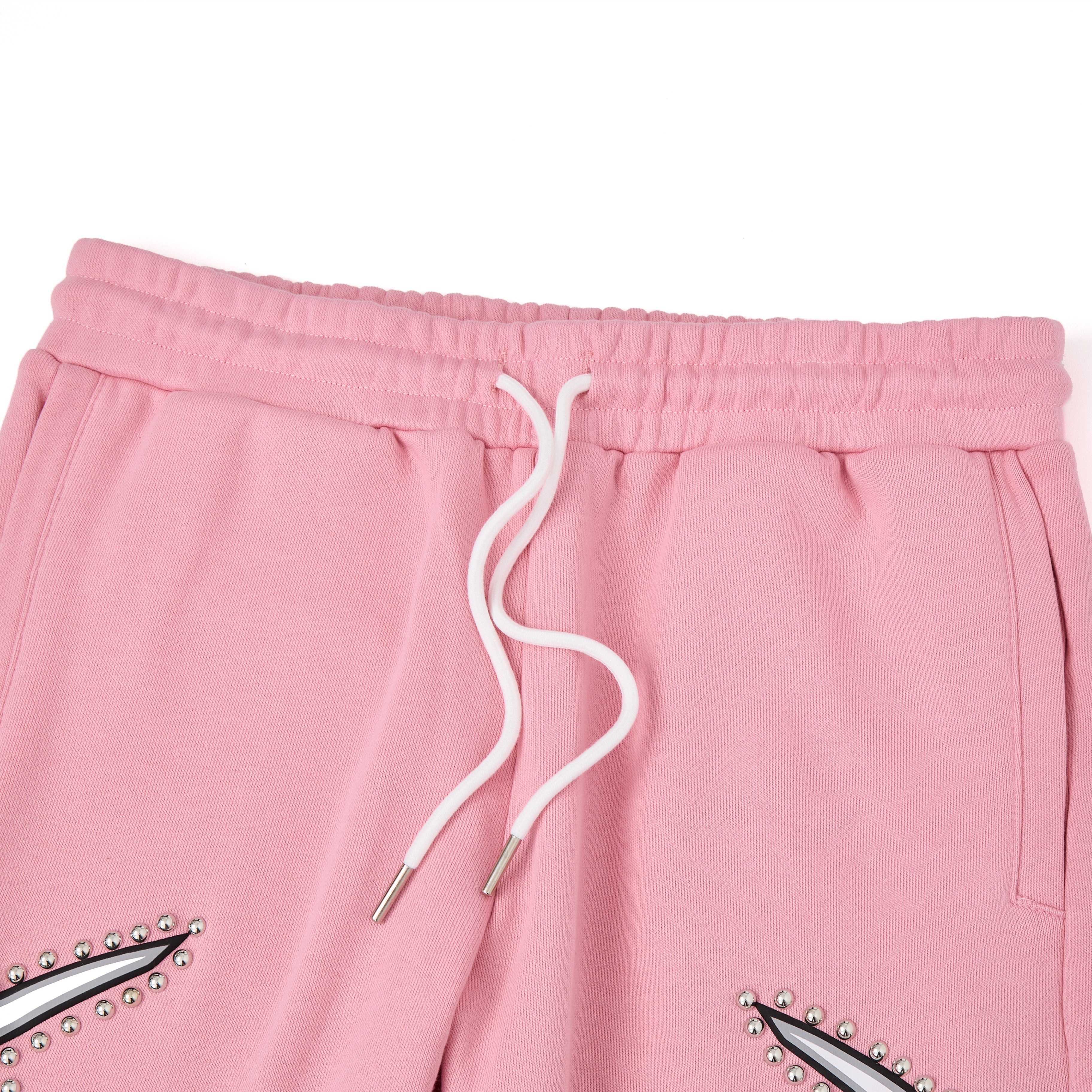 Misfit Studded Terry Flare Sweatpants (Pink)