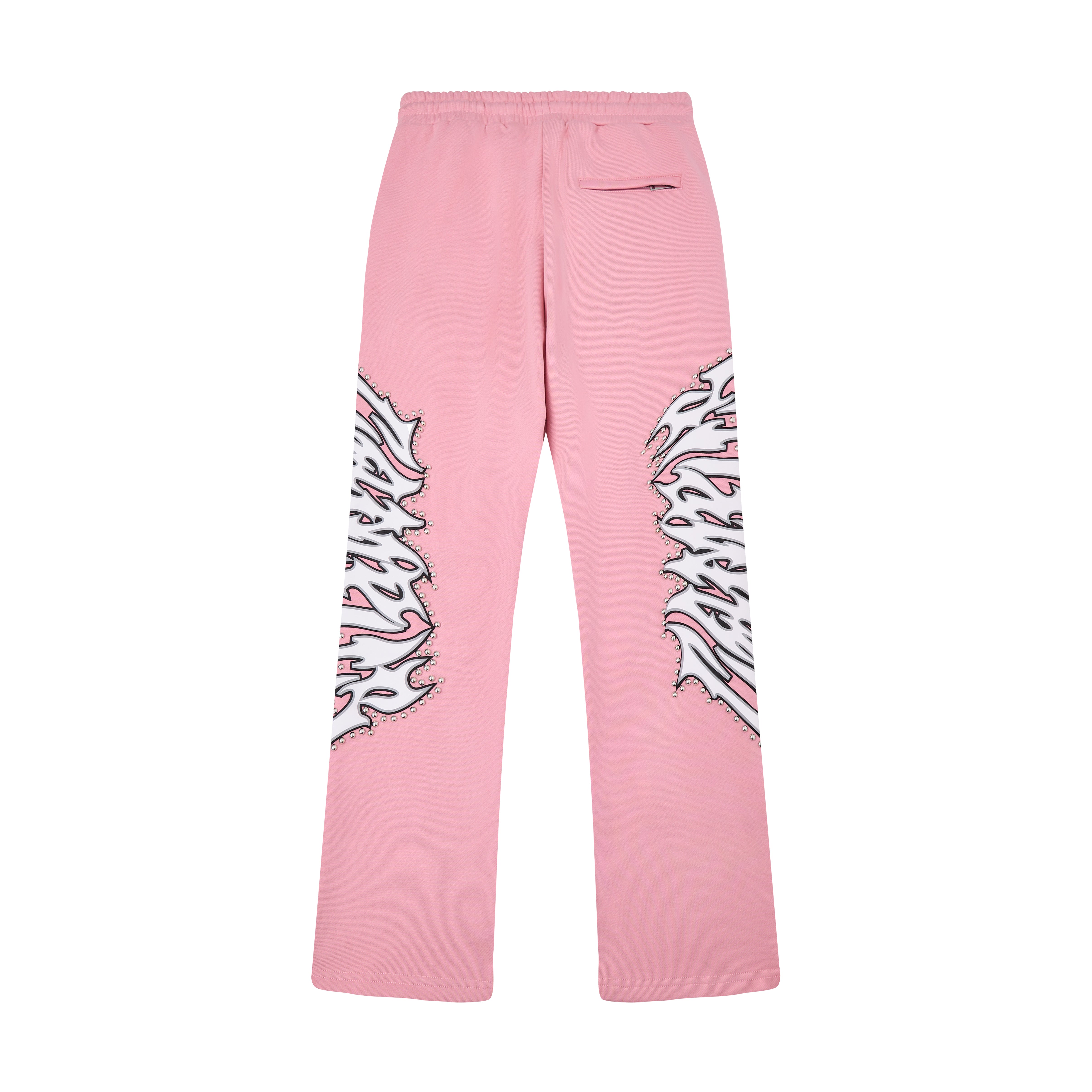 Misfit Studded Terry Flare Sweatpants (Pink)