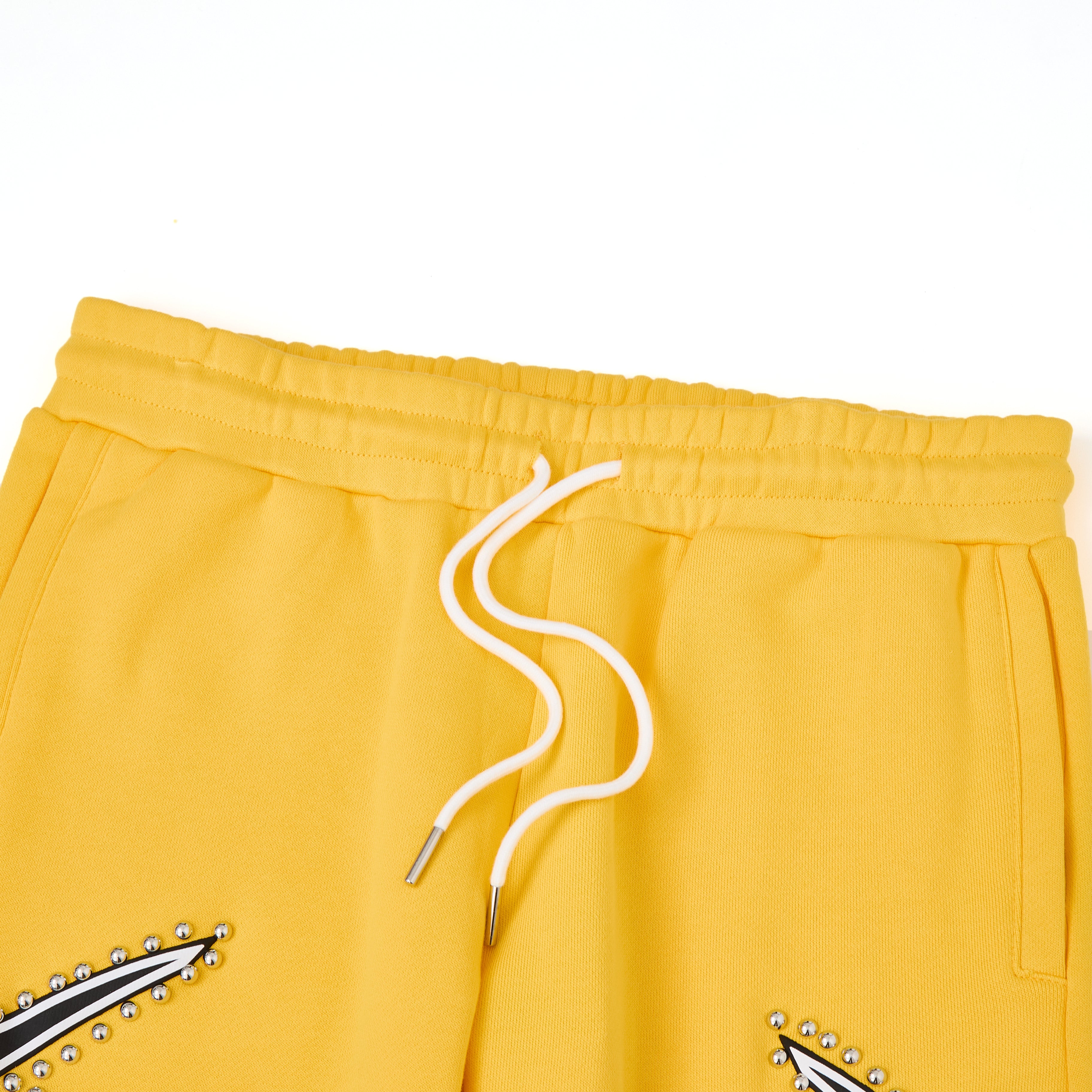 Misfit Stud Terry Flare Sweatpants (Yellow)