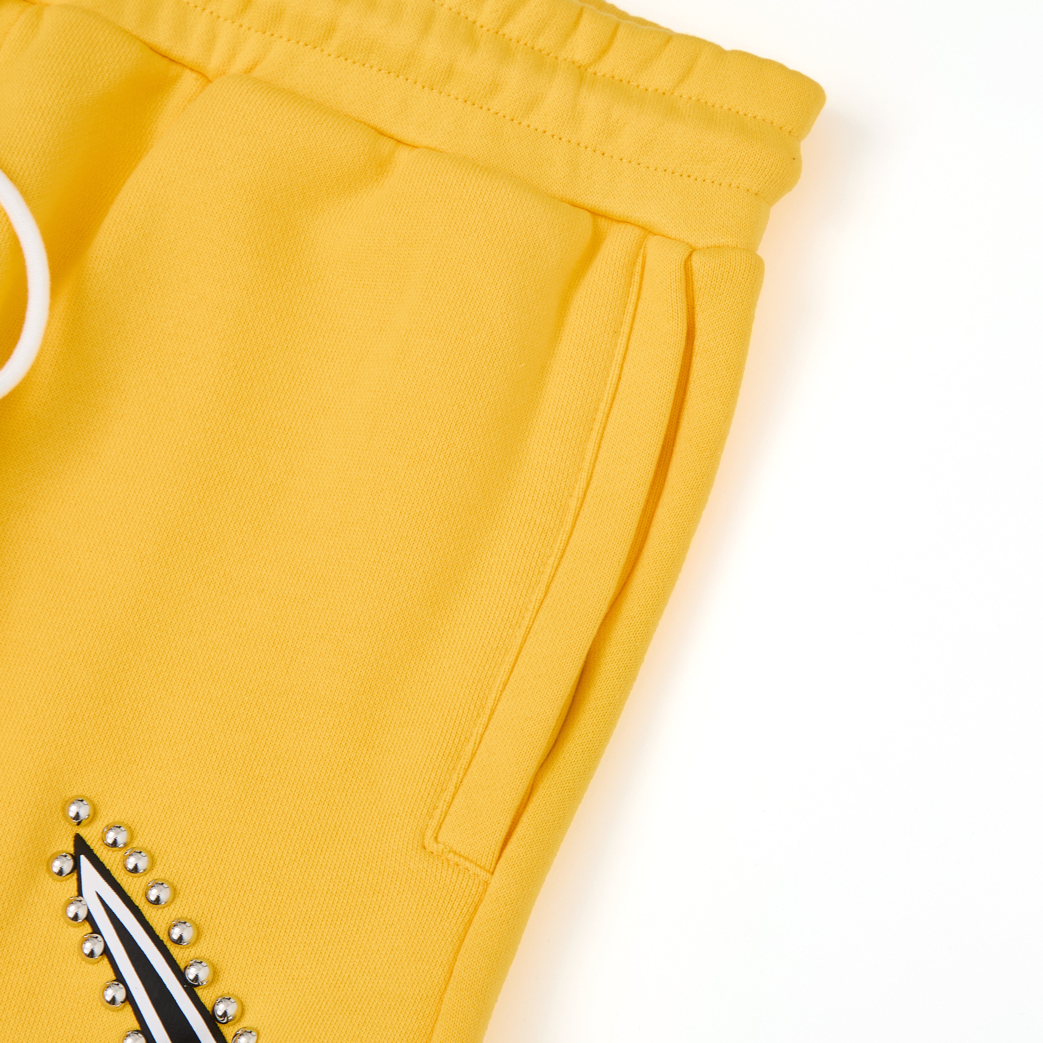 Misfit Stud Terry Flare Sweatpants (Yellow)
