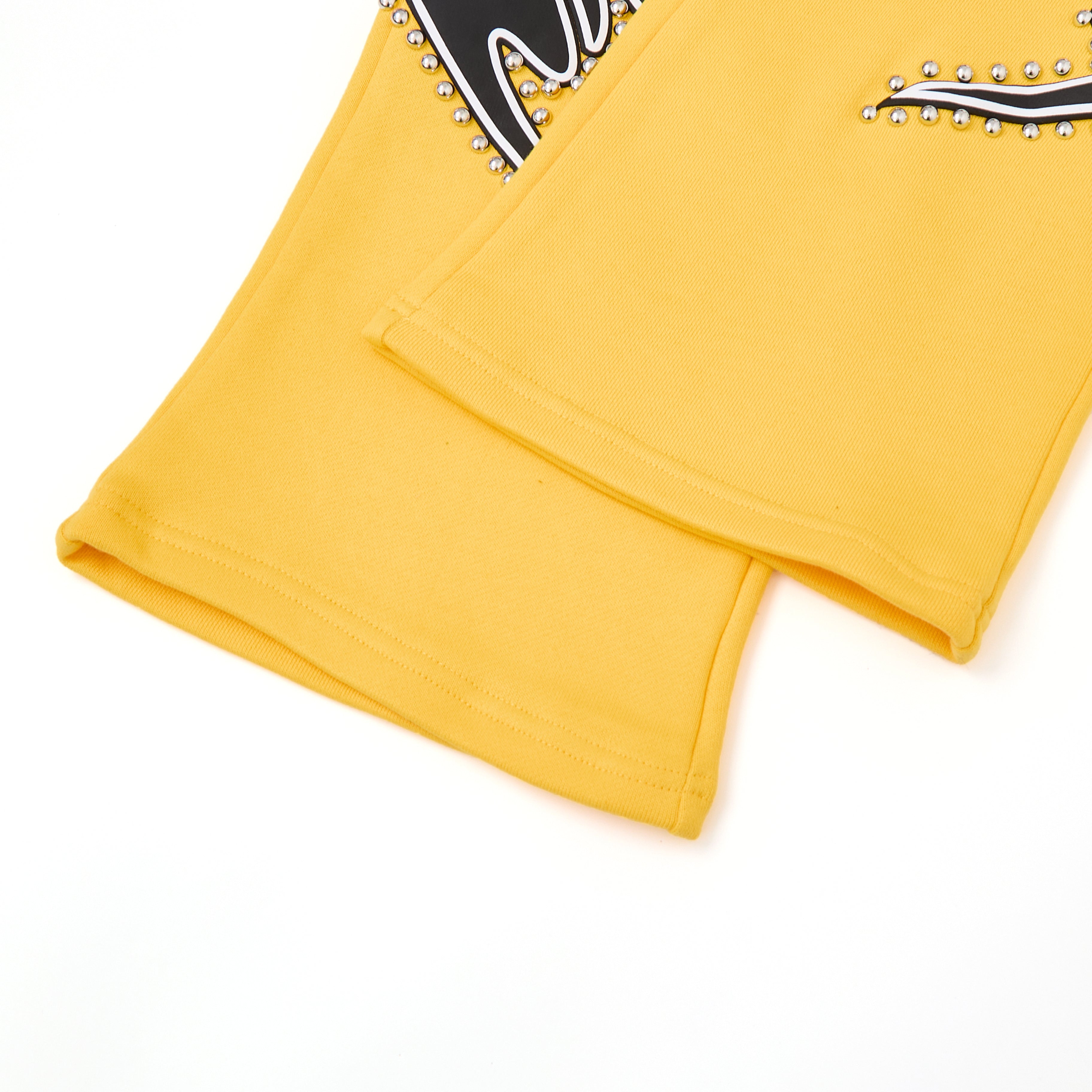Misfit Stud Terry Flare Sweatpants (Yellow)