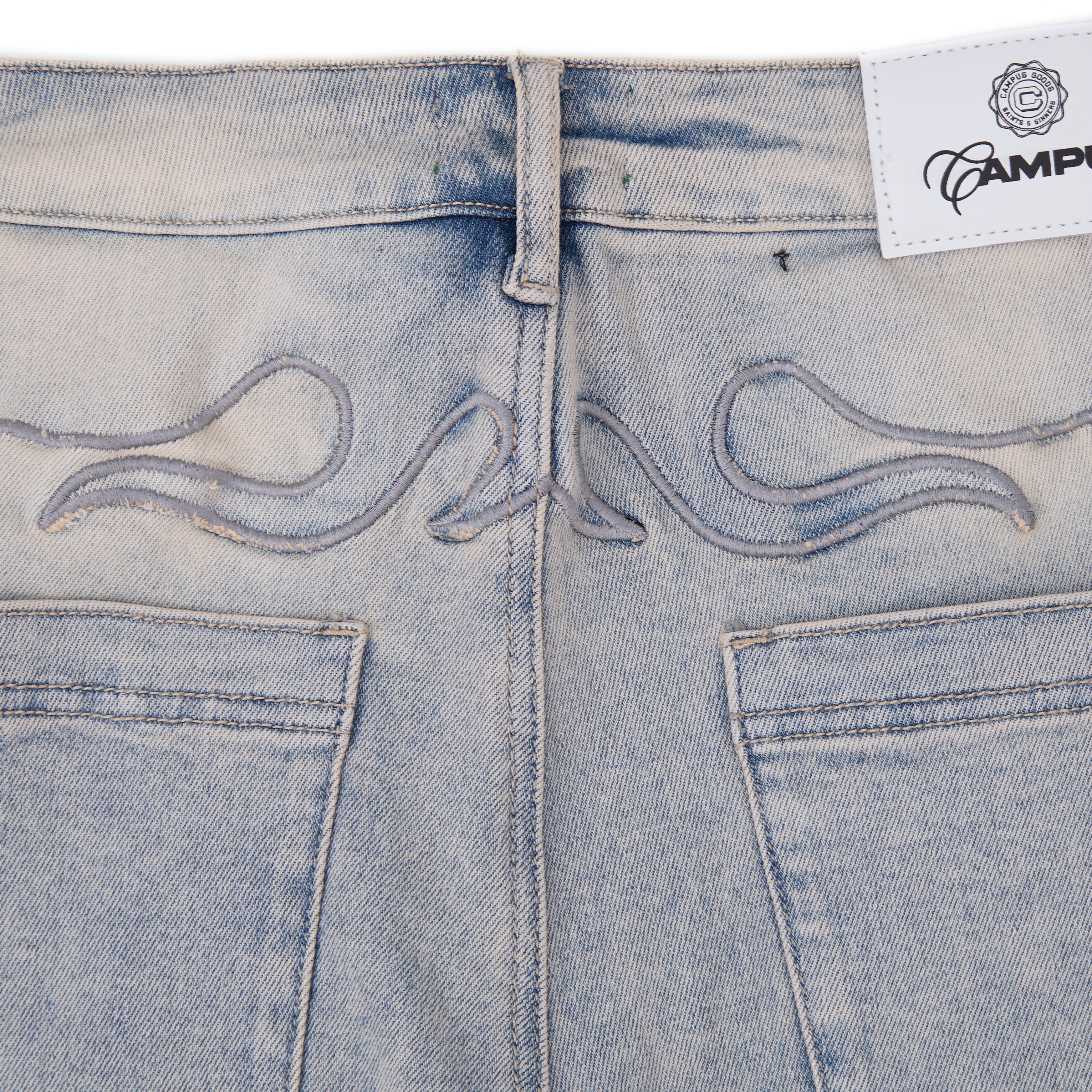 Tribal Jorts (Blue Wash)