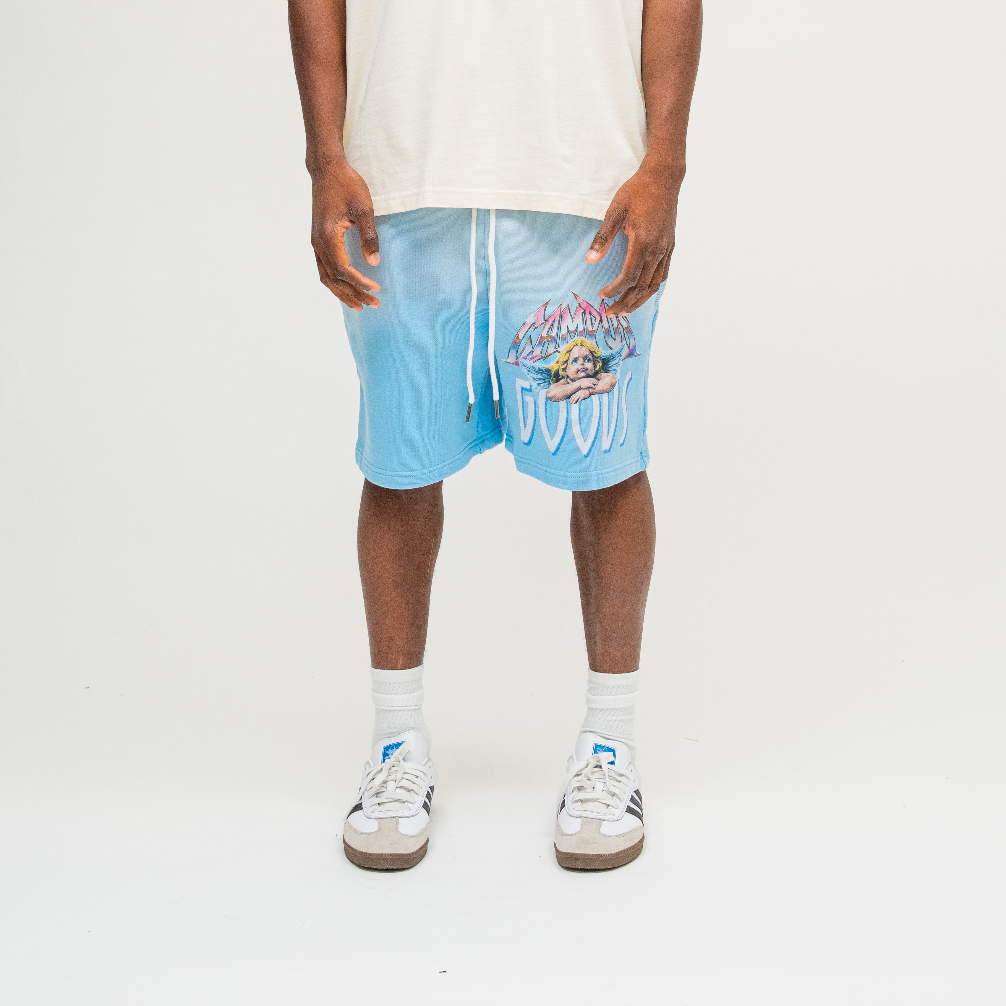 Metallic Terry Shorts - Sun Fade Light Blue