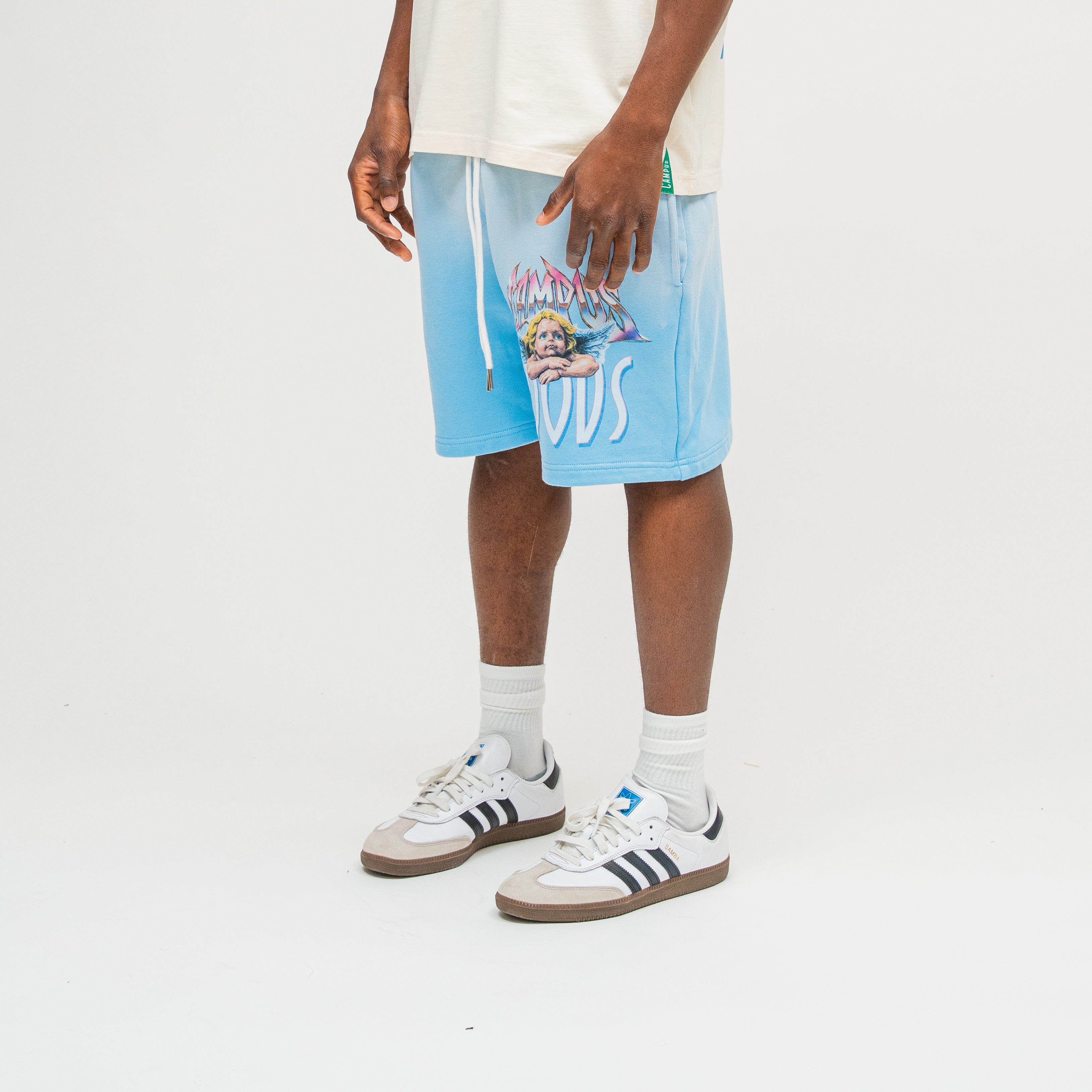 Metallic Terry Shorts - Sun Fade Light Blue