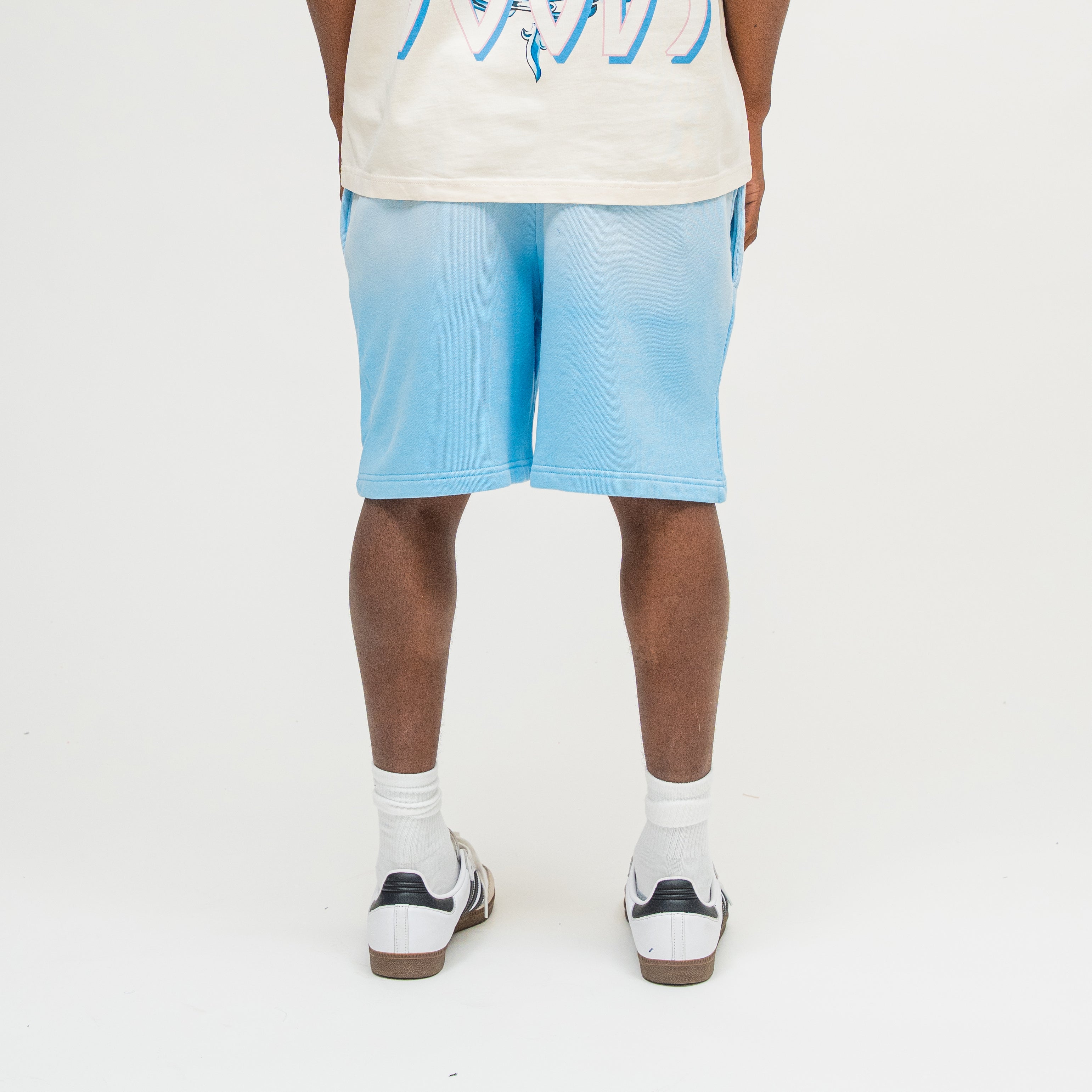 Metallic Terry Shorts - Sun Fade Light Blue