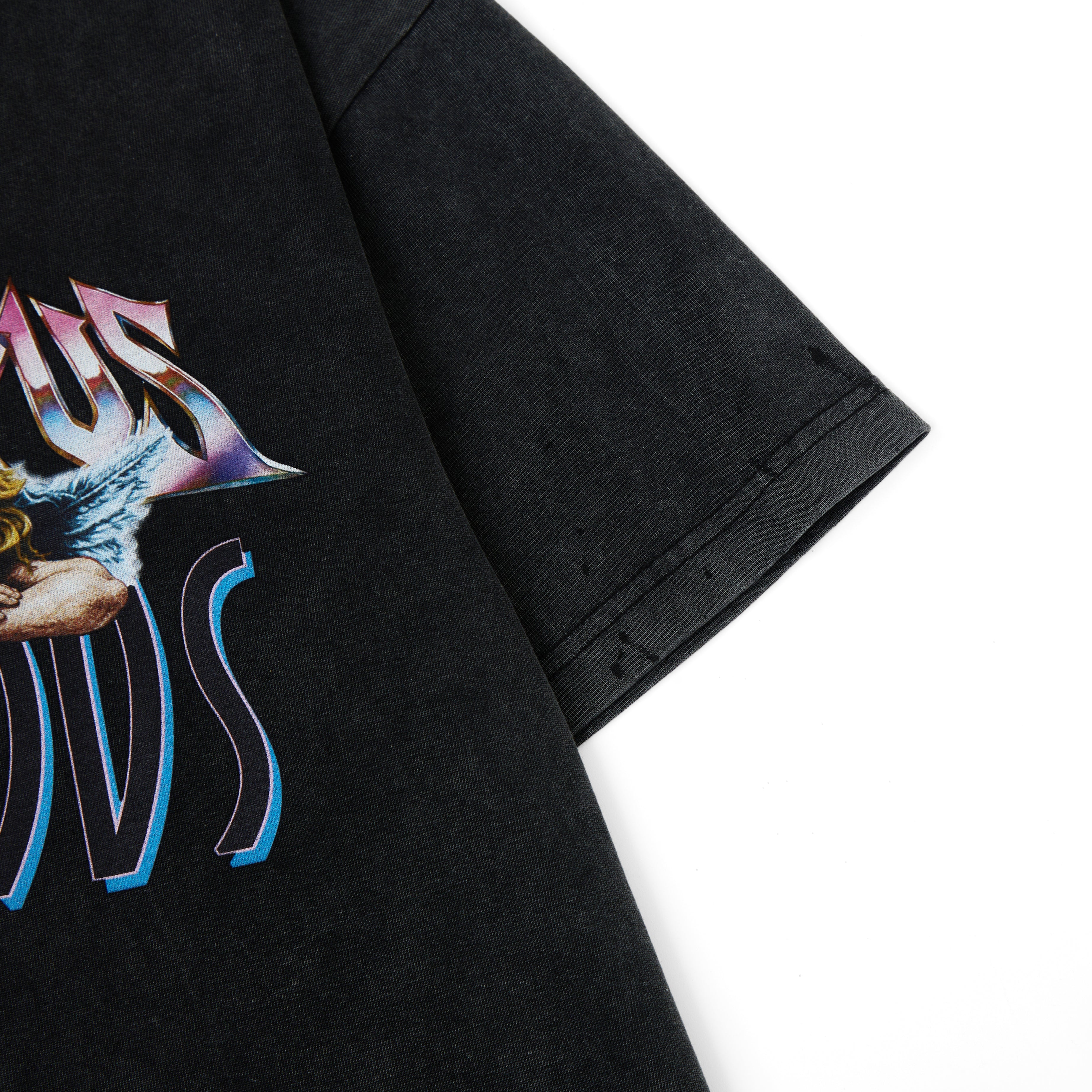 Campus Goods LA Metallic Tee in black, detail view
