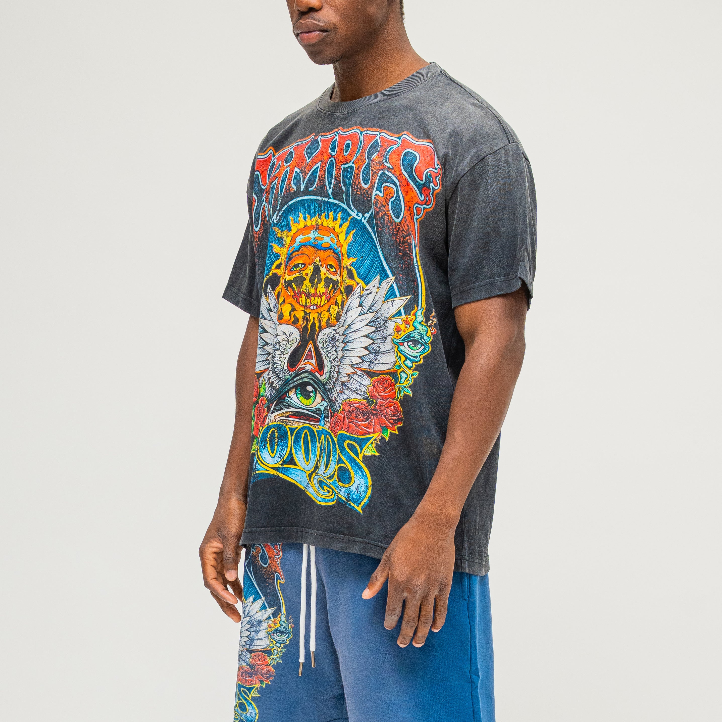 CAMPUS GOODS Psychedelic Tee in Black, side view