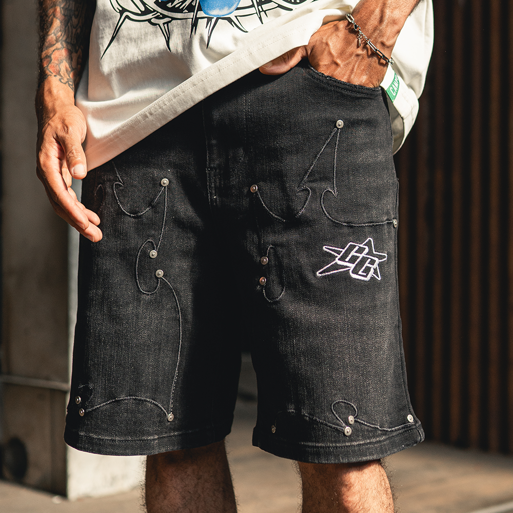 Tribal Jorts (Black Wash)